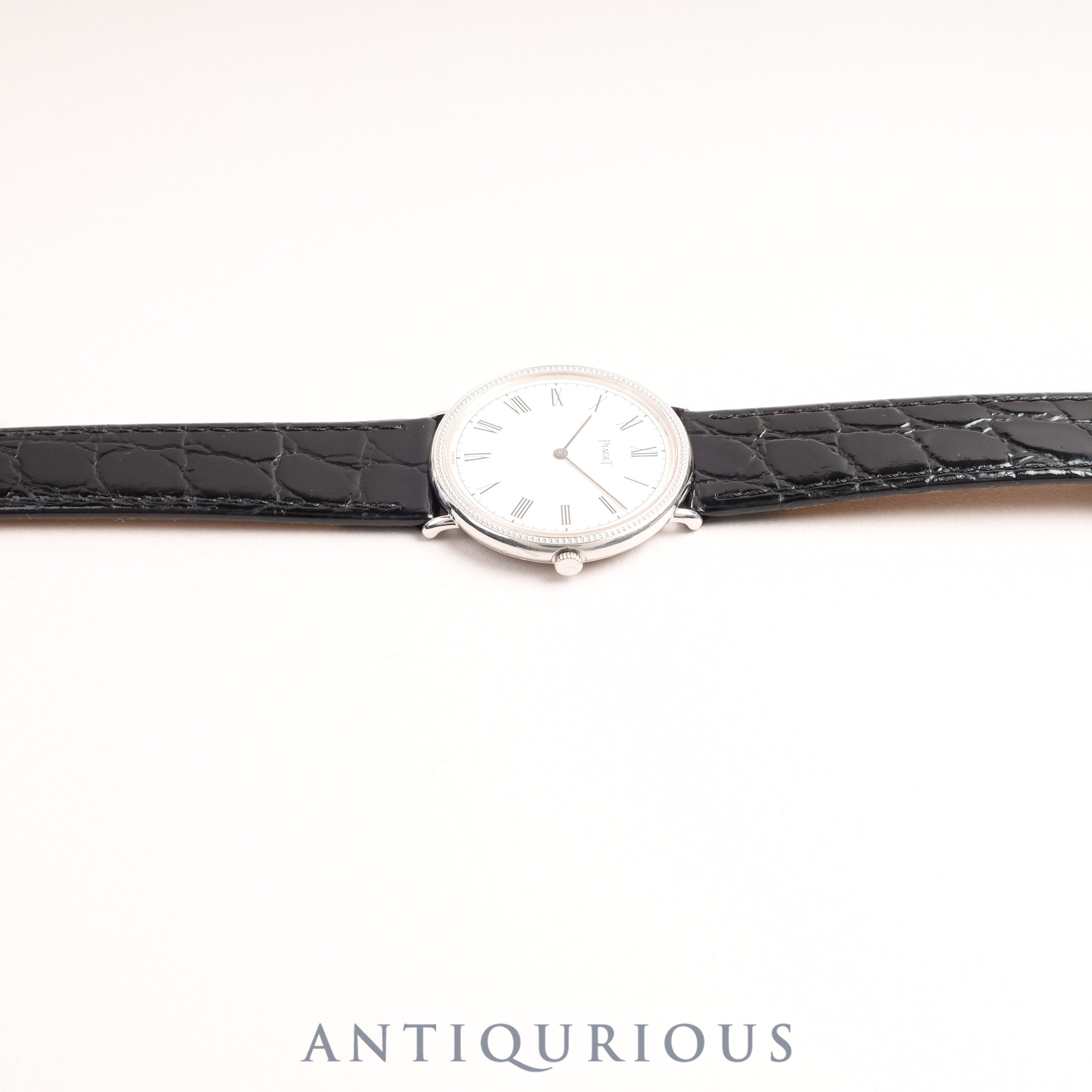 Piaget Round 90239 Manual winding Cal.9P2 WG Leather Genuine buckle (750) White dial Overhauled