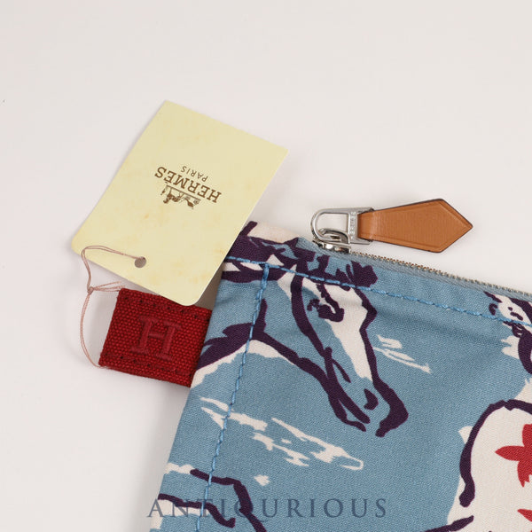 エルメス  トゥルース フラット ポーチ GM コットン100%