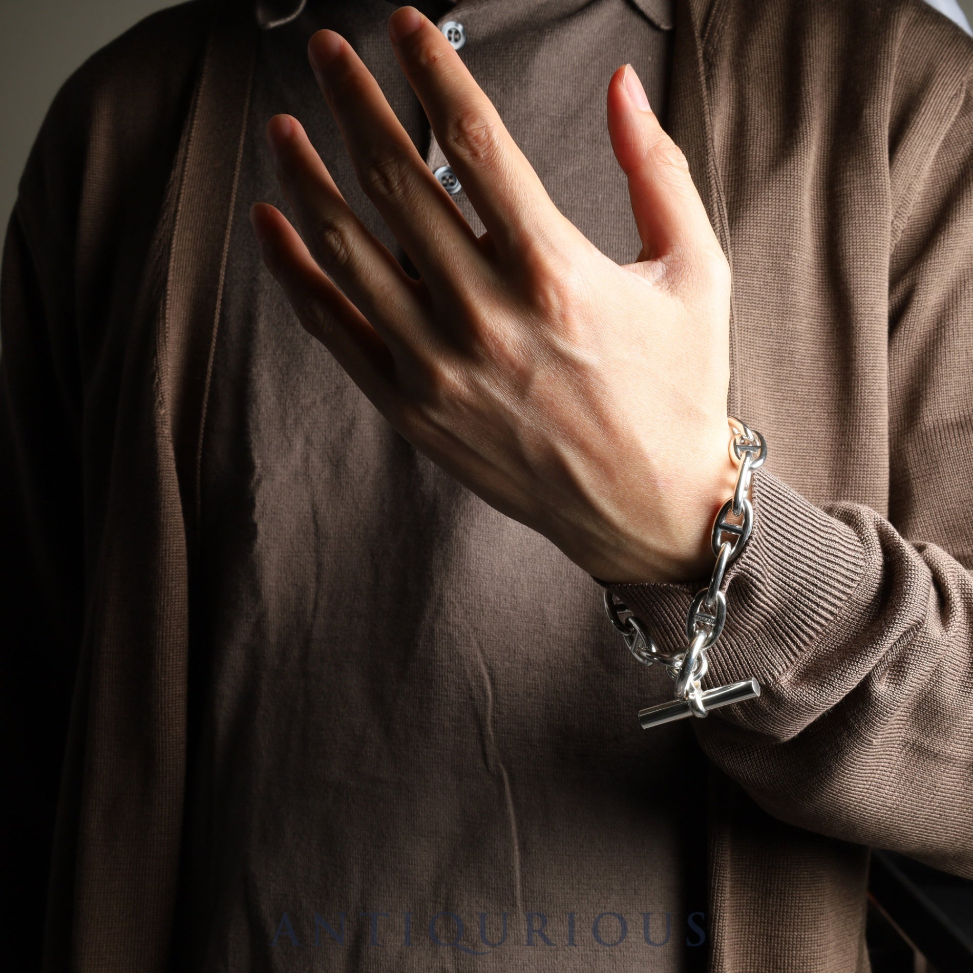 エルメス ブレスレット シェーヌダンクル GM SV925 14コマ 箱 23年刻