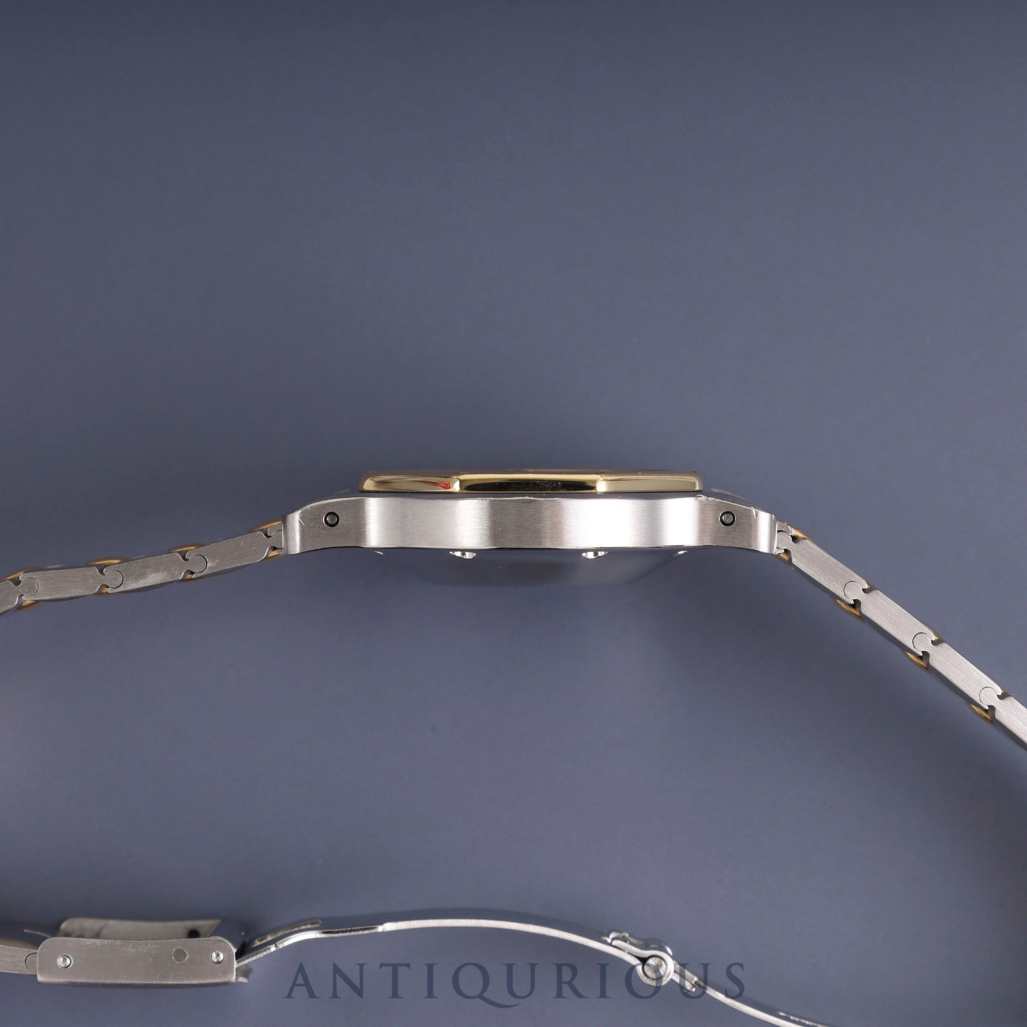 Cartier Santos Octagon LM 2966 Automatic, Stainless Steel/Yellow Gold, White Roman Dial, Booklet, Completely Serviced at a Cartier Boutique