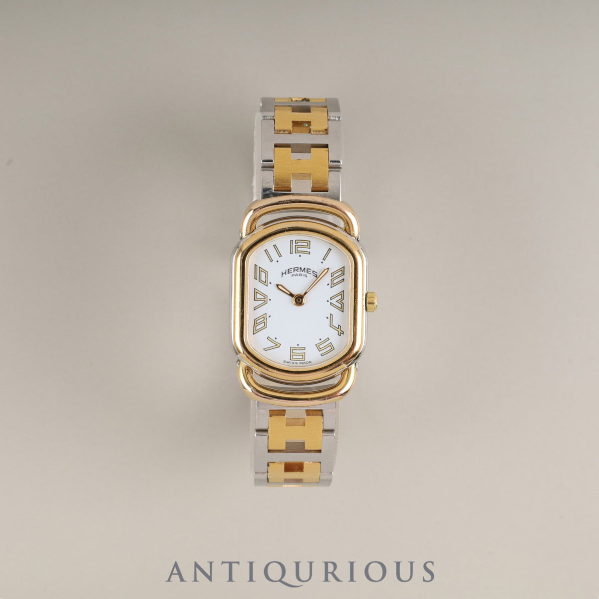 Hermes Rally 77.03 Quartz Cal.976.001 SS/GP SS/GP White Dial Overhauled