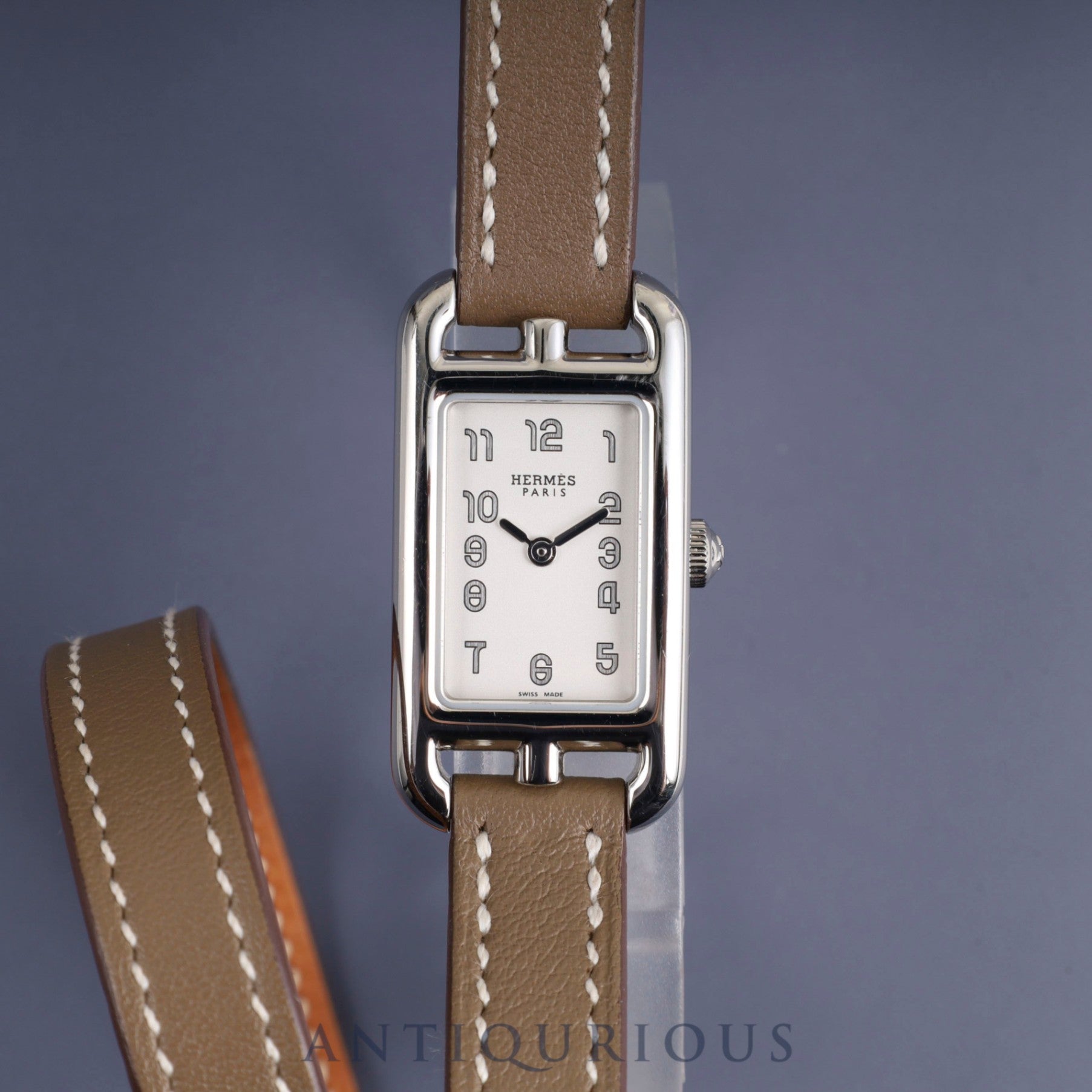 Hermes Nantucket NA2.110 / W044982WW00 Quartz Cal.280.002 SS Genuine leather strap (Z engraved: 2021) Genuine buckle (SS) Silver dial Box Booklet Warranty card (2021, personal name included) Overhauled