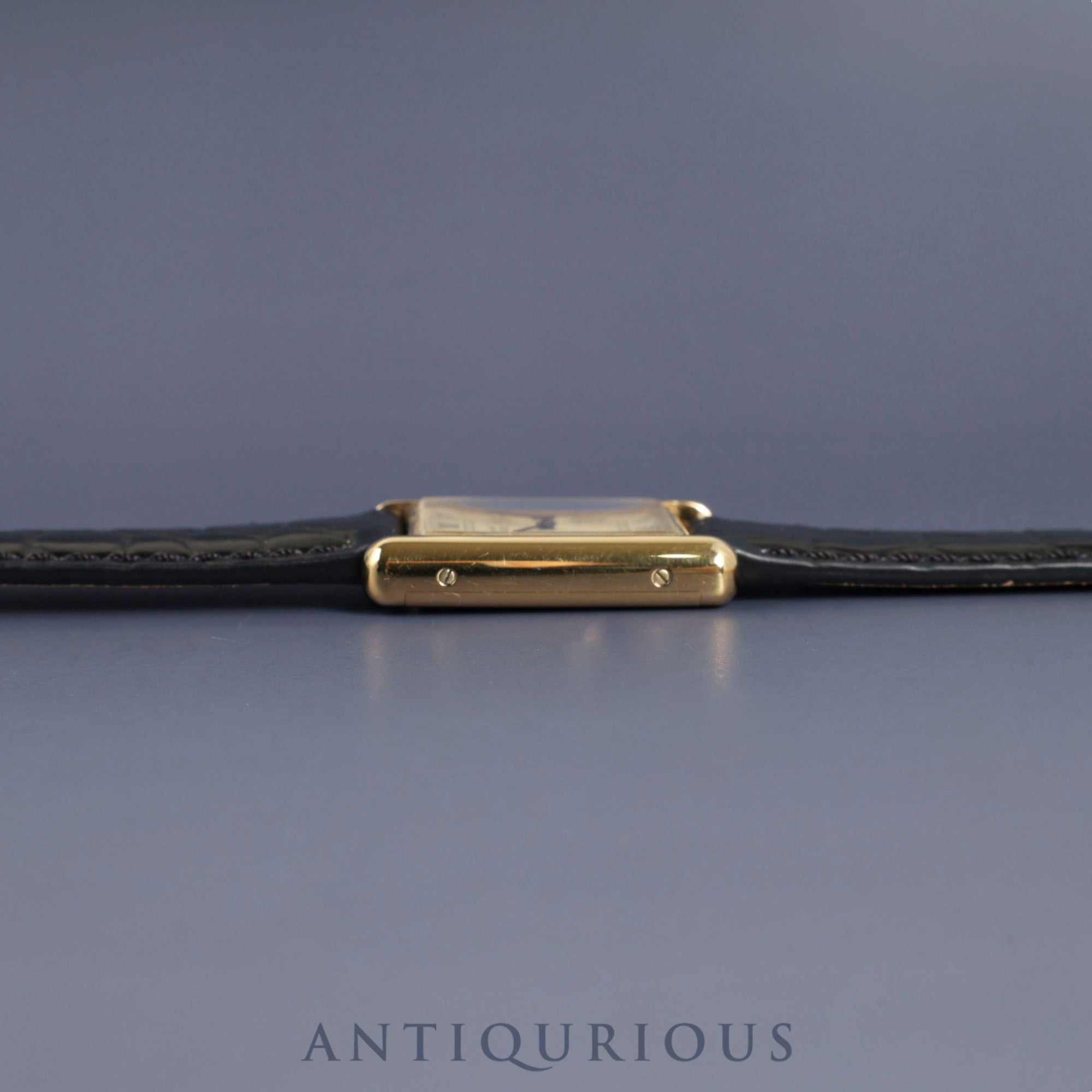 Cartier Must Tank LM Manual Winding SV925 Leather Watch with Genuine GP Buckle, Ivory Roman Dial, Overhauled