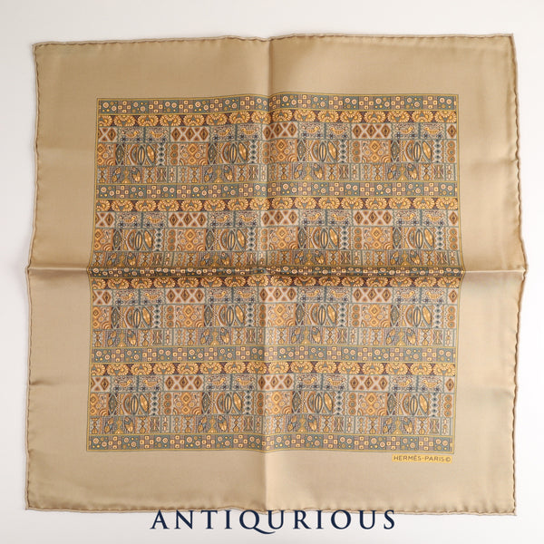 Hermes scarf Carre 45 gold beige SILK100% box