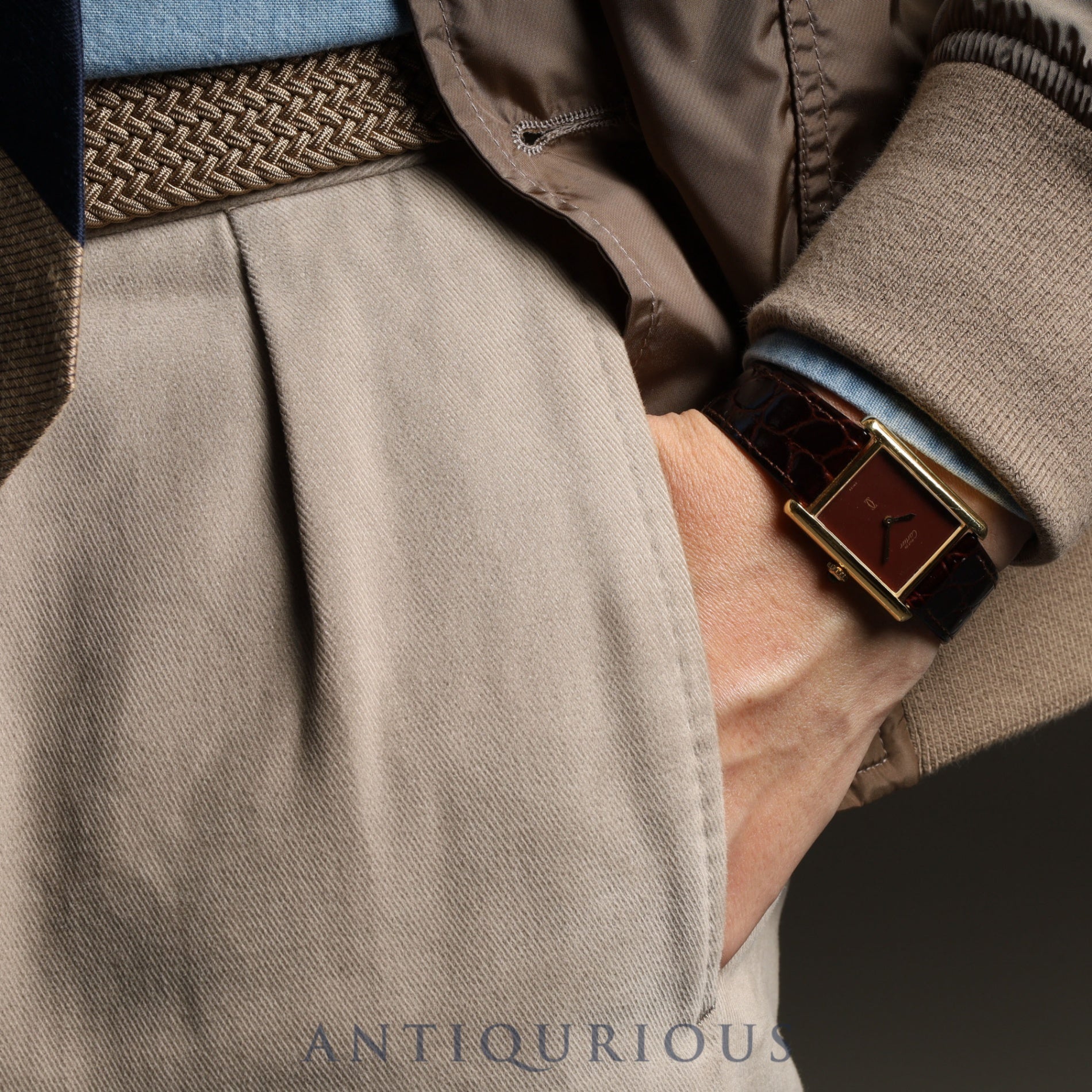 Cartier Must Tank LM Manual winding SV925 Leather Genuine buckle (GP) Garnet dial Bordeaux dial Overhauled New finish