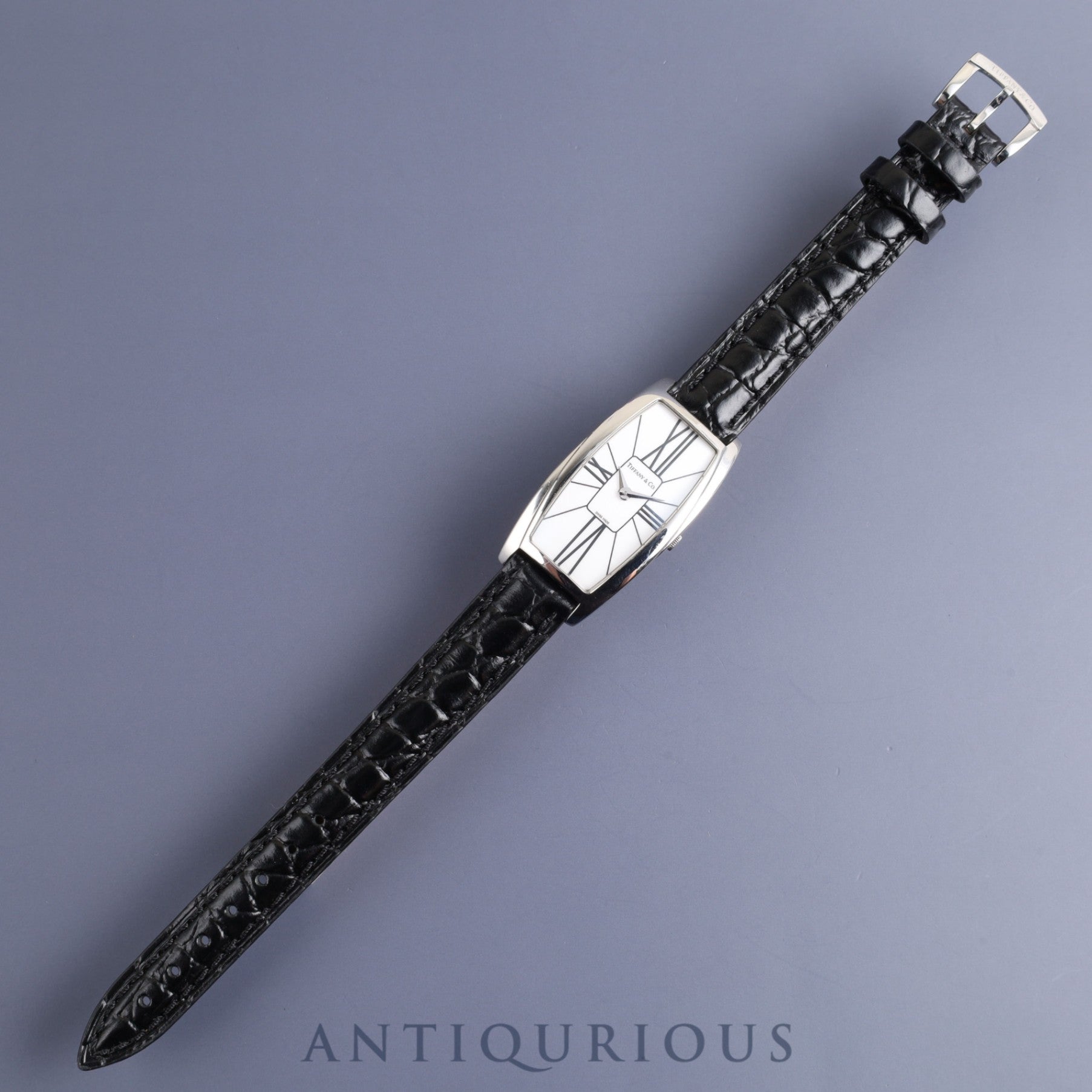 ティファニー ジェメア Z6401.10.10 クォーツ Cal.976.001 SS 革 純正尾錠(SS)ホワイトローマン文字盤 オーバーホール済み