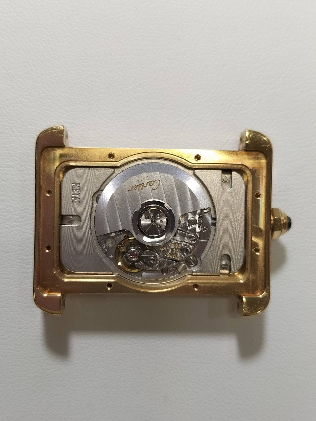 カルティエ タンク ディヴァン LM W6300856 / 2603 自動巻き Cal.- 750YG 革 純正ピンバックル(750YG)シルバーギョーシェローマン文字盤(SWISS MADE表記) 箱 冊子 保証書(2008年)オーバーホール済み
