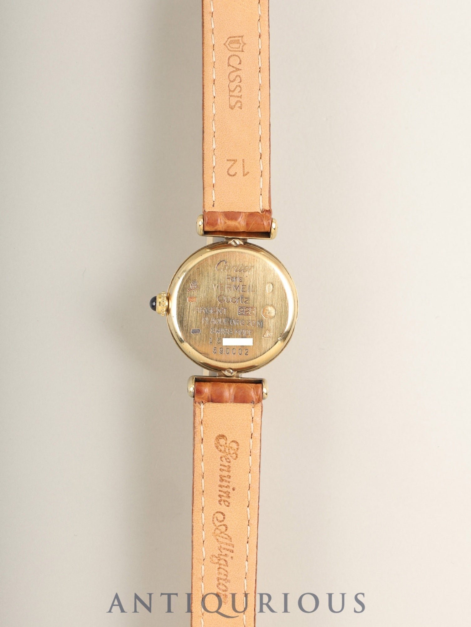 カルティエ マストコリゼ W1006654 / 590002 クォーツ SV925 革 純正Dバックル(GP) サイドトリニティ文字盤 オーバーホール済み