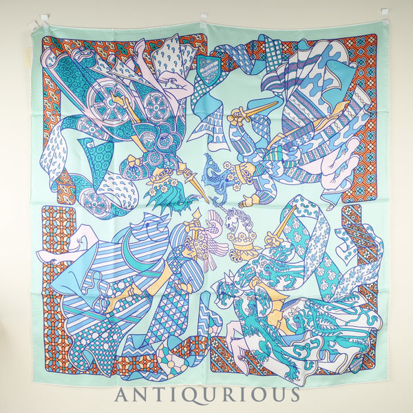 エルメス スカーフ カレ 90 夢見る決闘 SILK100% タグ