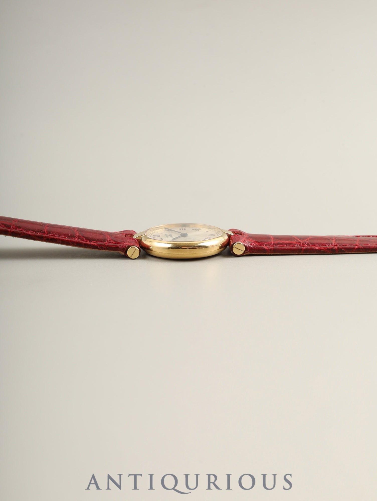 Cartier Must Vendôme VLC SM 150th Anniversary Model W1010395 Quartz Caliber 690 SV925 Leather Strap Genuine D-Clasp (GP) Silver Roman Dial Box Booklet Warranty Card Overhauled