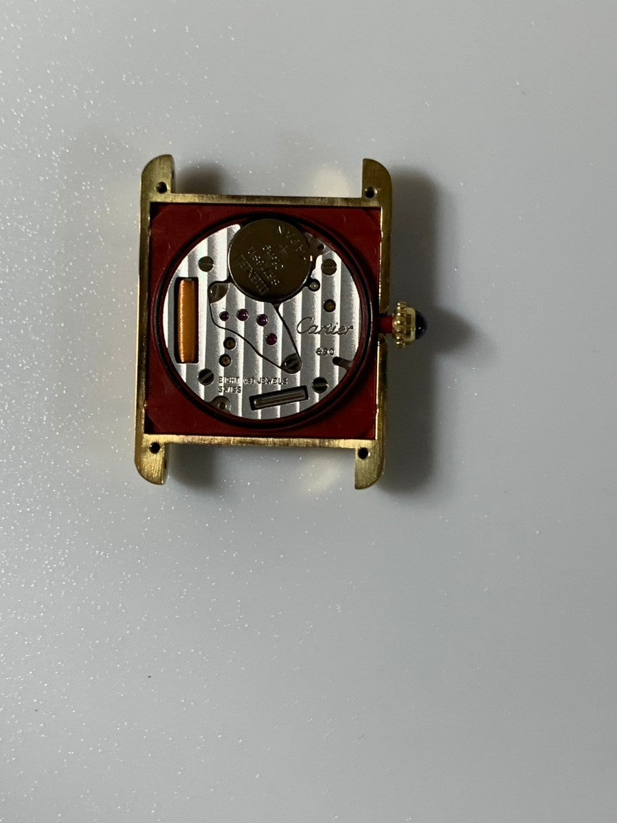 カルティエ マストタンク LM 1615 クォーツ Cal.690 SV925 革 純正尾Dバックル(GP)ホワイト飛びローマンCC文字盤(SWISS表記) オーバーホール済み