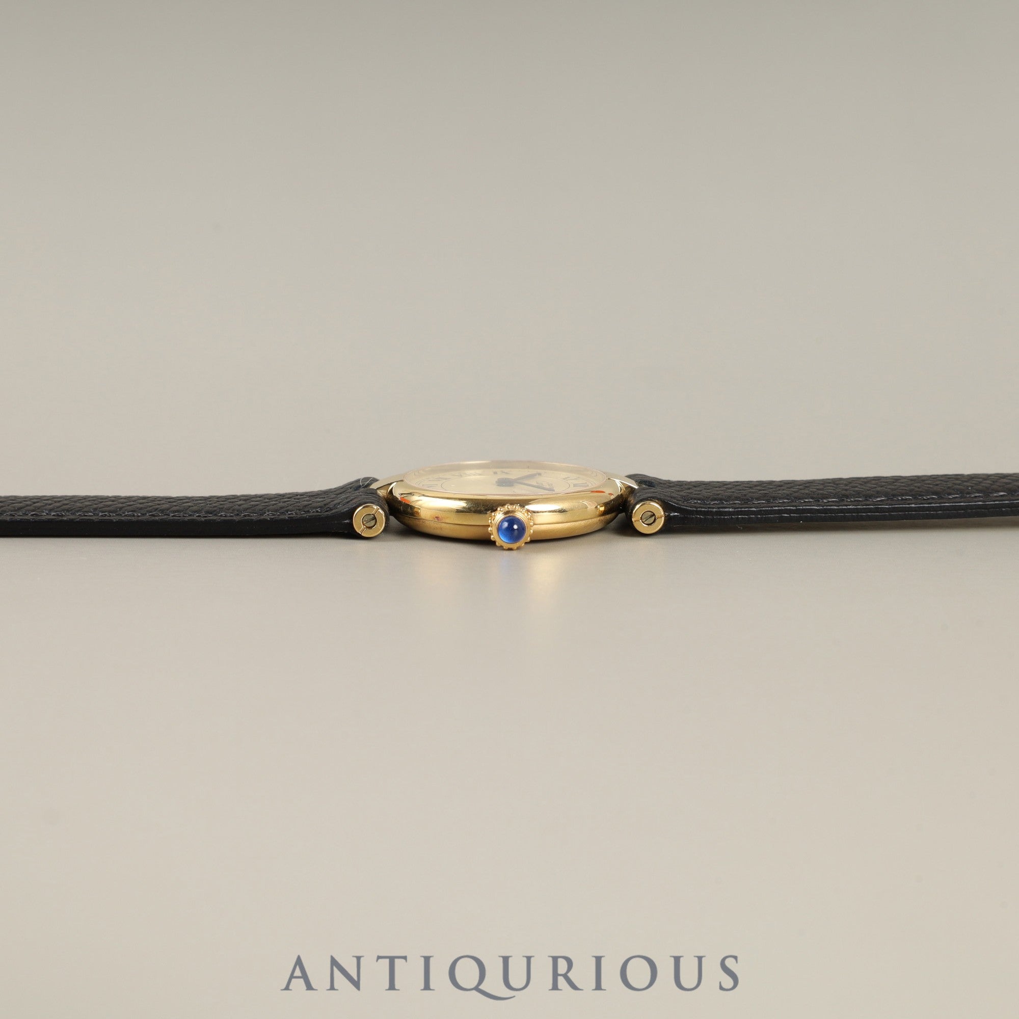 Cartier Must Vendôme VLC SM Quartz Cal.690 SV925 Leather Strap with Genuine GP Buckle, Ivory Roman Dial, Overhauled