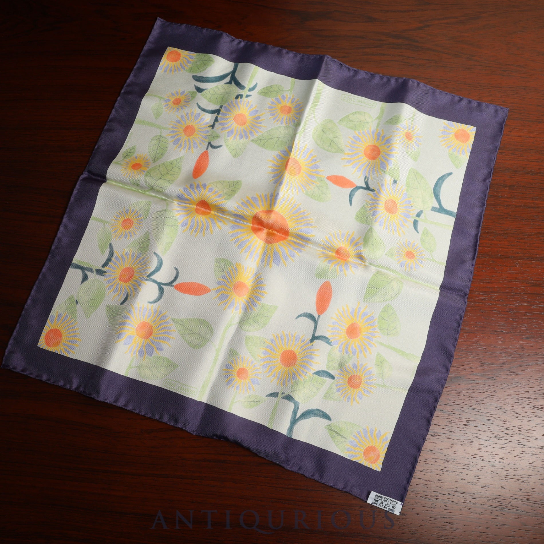 エルメス スカーフ カレ45 TOURNE SOLS ひまわり SILK100%