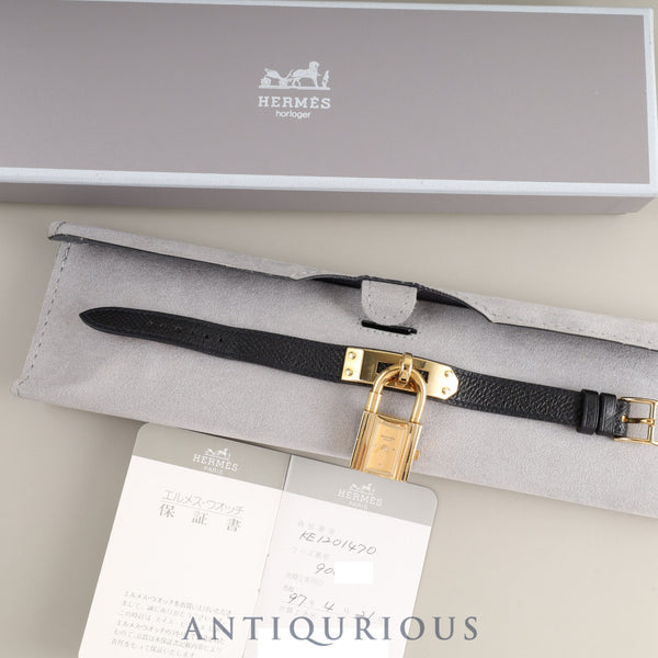 Hermes Kelly Watch KE1201470 Quartz Cal.100.106 GP Genuine leather strap (◯Z stamp: 1996) Genuine buckle (GP) Champagne dial Box Warranty (1997) Overhauled