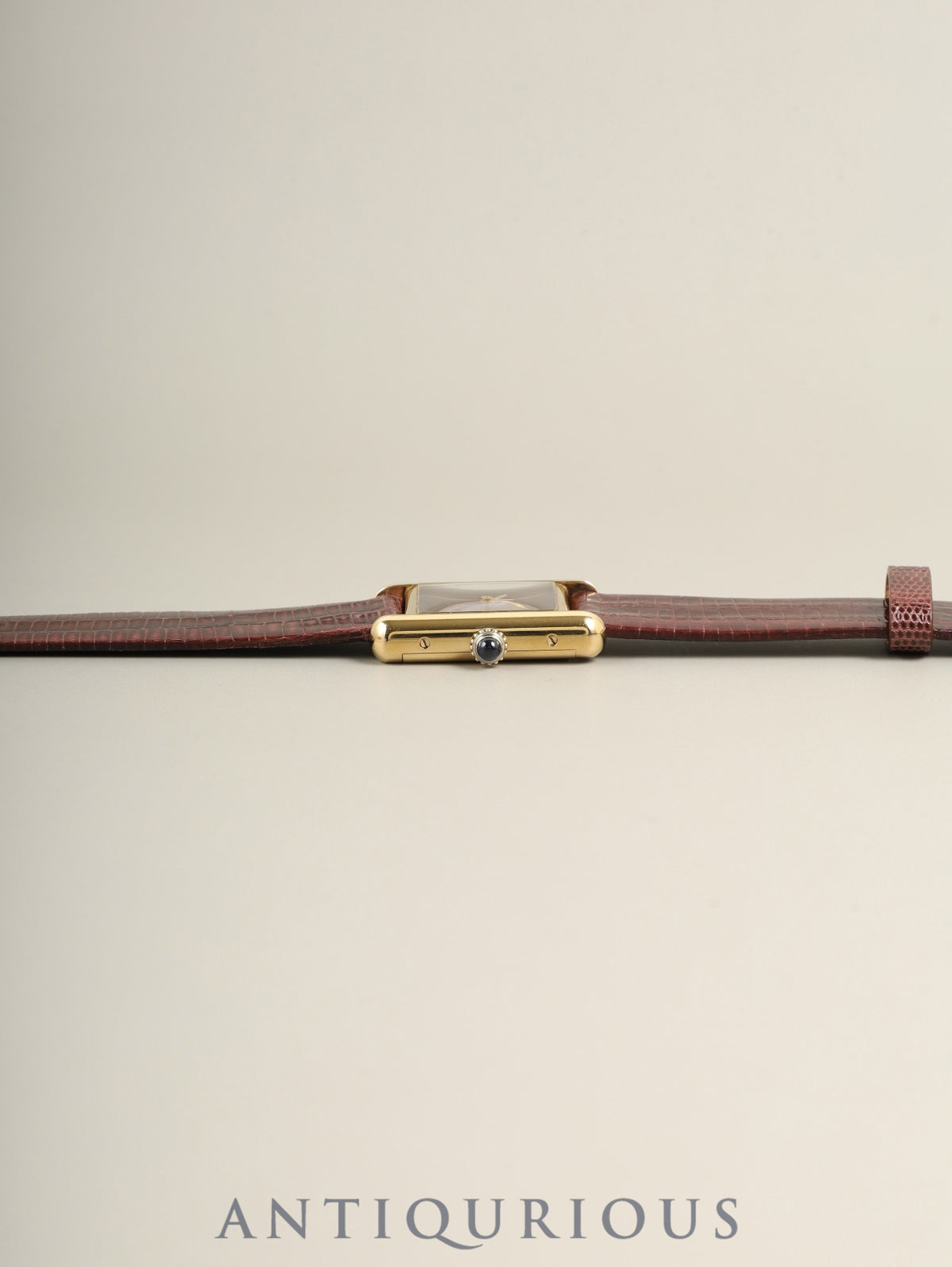 カルティエ マストタンク SM 3 手巻き Cal.78-1 SV925 革 純正ピンバックル(GP) マホガニー文字盤(SWISS表記) 箱 純正レザーベルト付き オーバーホール済み