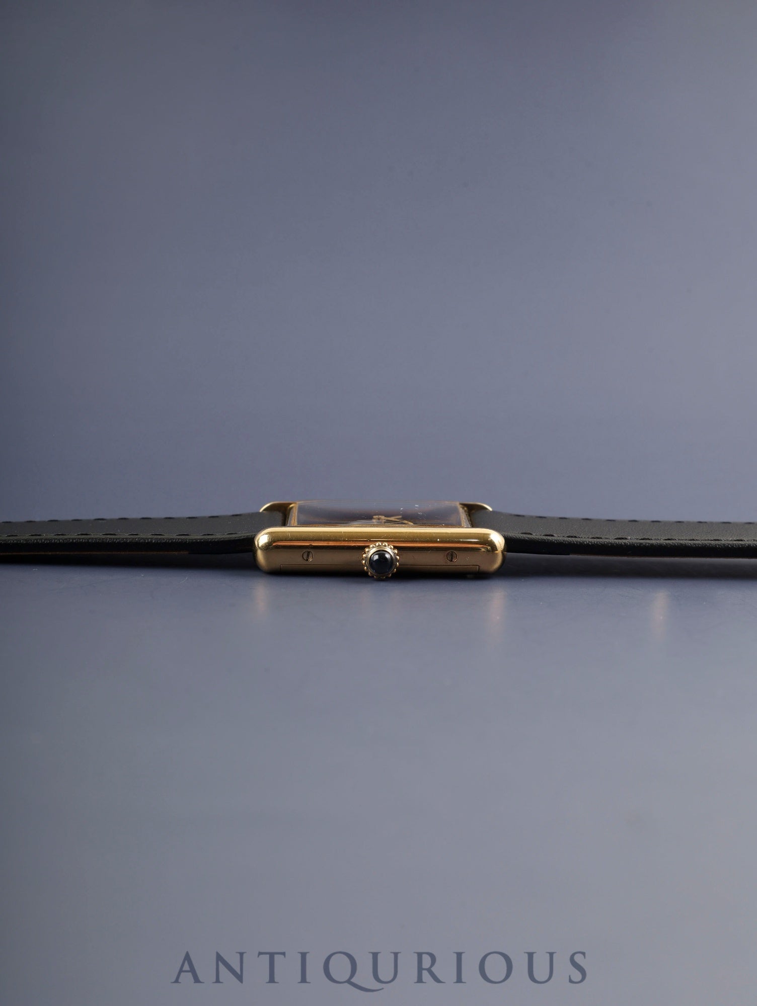 カルティエ マストタンク LM 手巻き Cal.78-1 SV925 革 純正尾錠(GP) オニキス文字盤 オーバーホール済み