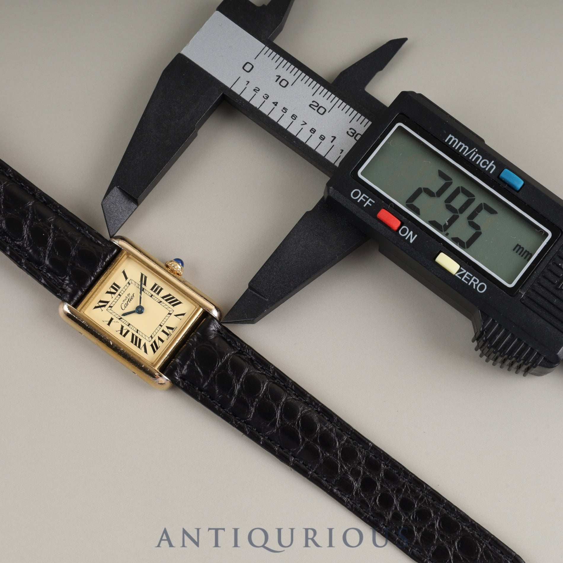 カルティエ マストタンク MM W1017354 / 2415 クォーツ Cal.057 SV925 革 純正Dバックル(GP)アイボリーローマン文字盤 保証書(2002年) オーバーホール済み