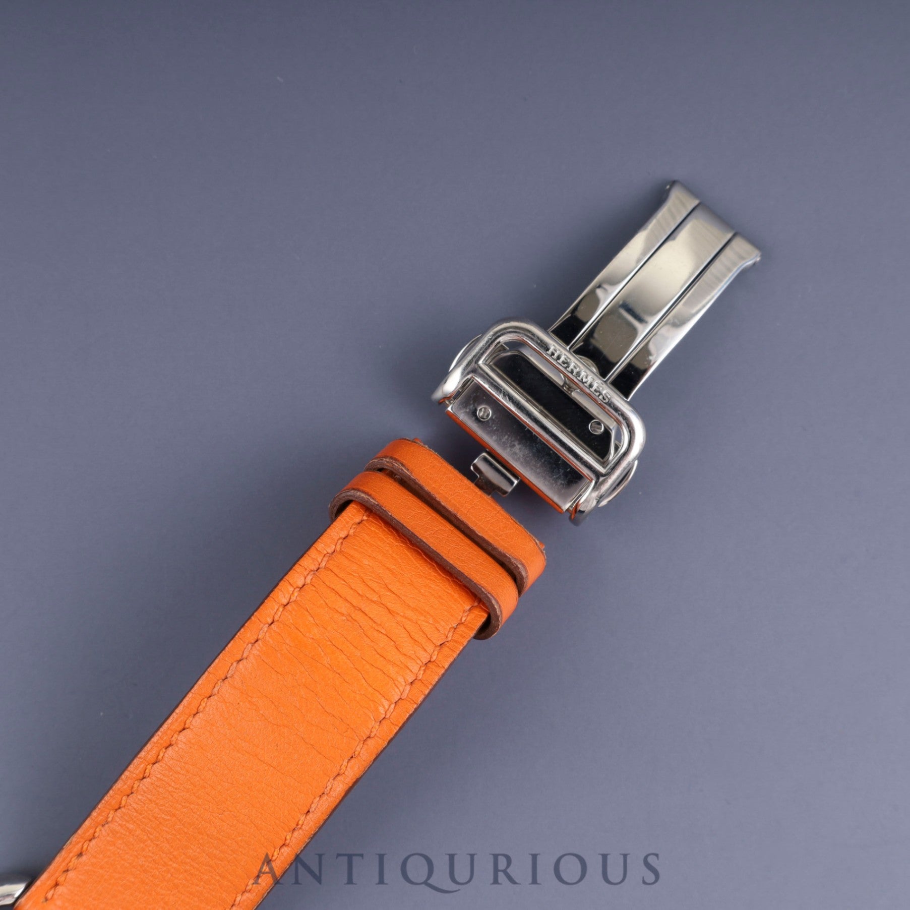 Hermès Cape Cod CC2.710 Quartz Movement, Stainless Steel, Genuine Leather Strap (L Stamp: 2008, Shows Signs of Use), Genuine D-Buckle (Stainless Steel), Silver Dial, Overhauled