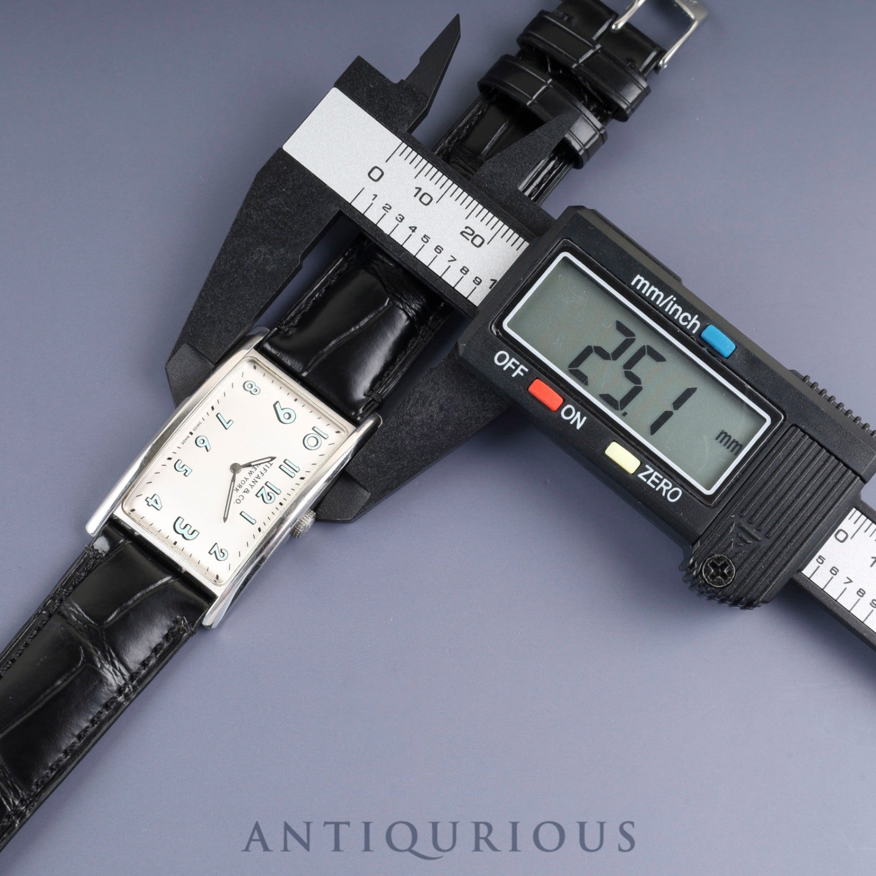 Tiffany East West 37447102 Quartz SS Leather Third party buckle (SS) Silver Arabic dial Box Warranty (2017) Overhauled