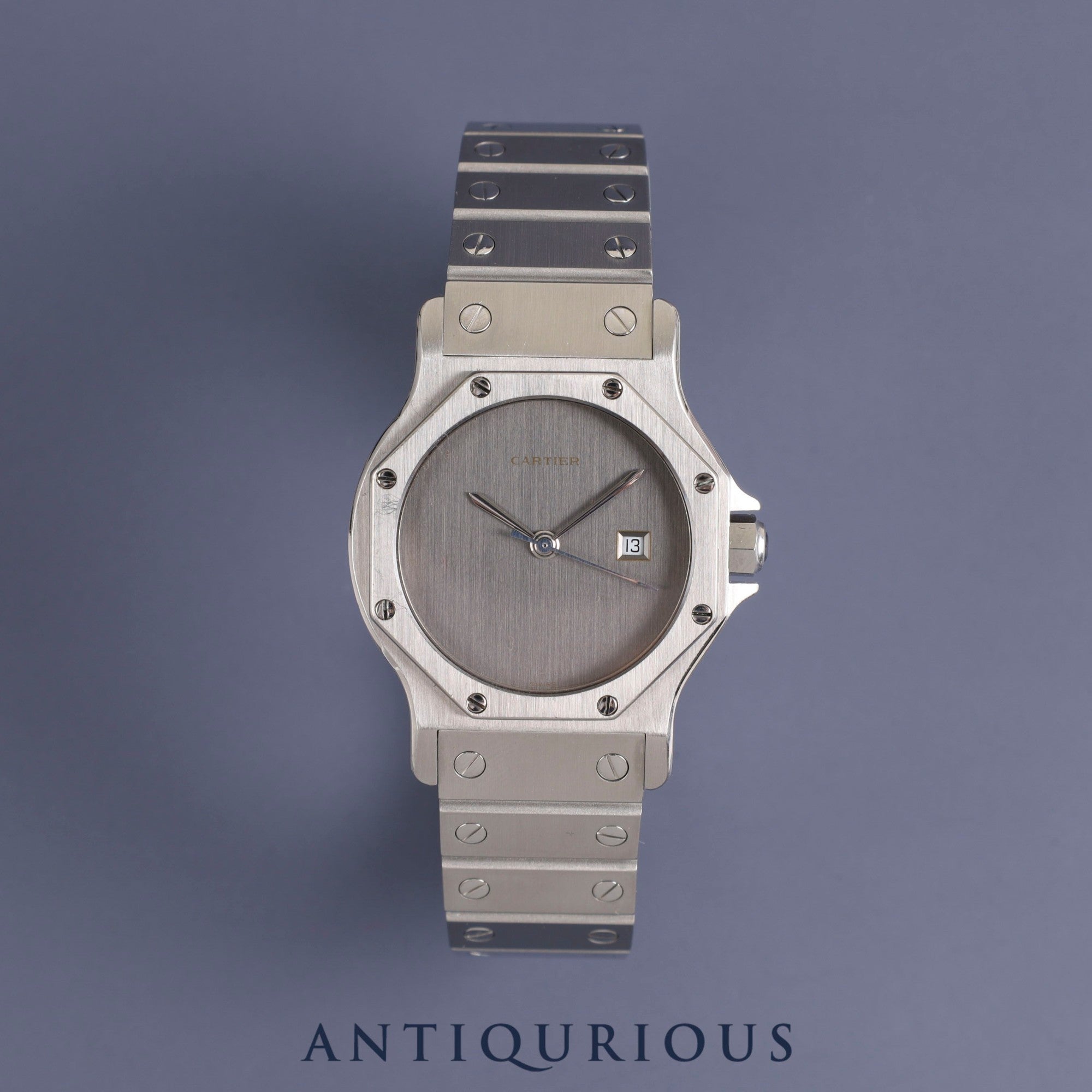 カルティエ サントス オクタゴンLM 自動巻き Cal.2671 SS SS グレー文字盤 オーバーホール済み