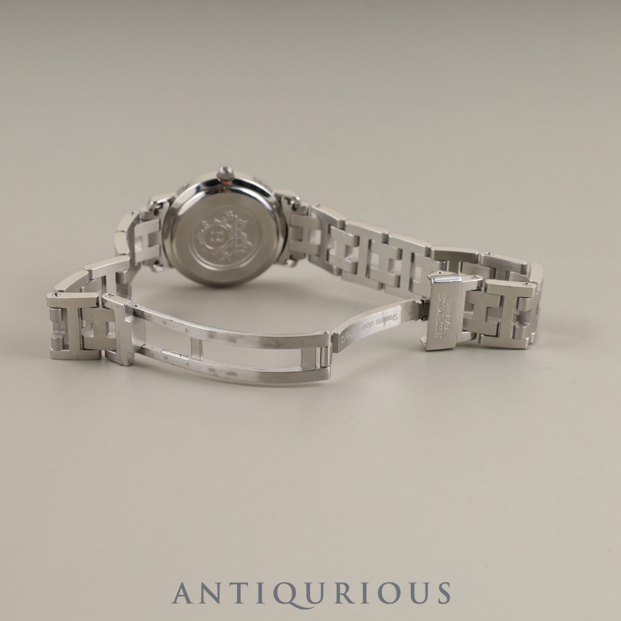 エルメス クリッパー CL4.210 クォーツ SS SS ブルー文字盤 箱 冊子 保証書 オーバーホール済み