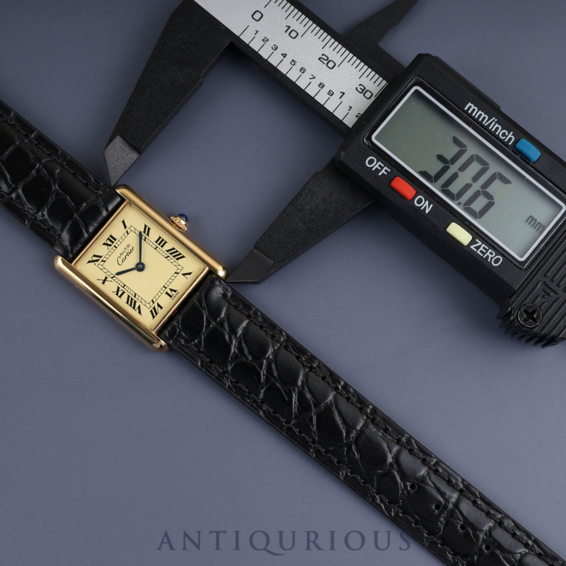 Cartier Must Tank LM 590005 Quartz Cal.90 SV925 Leather Strap with Genuine GP Buckle Ivory Roman Dial Box Booklet Warranty (1995) Overhauled