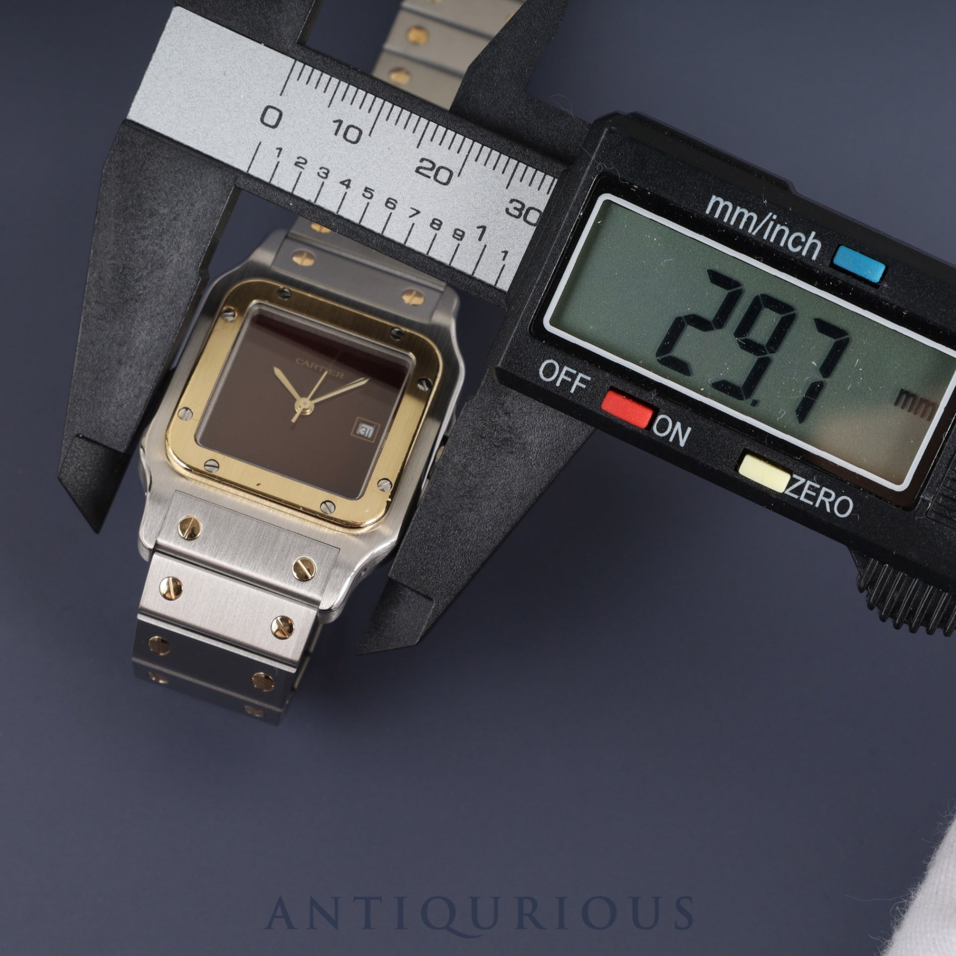 Cartier Santos Galbee LM AC23.80gr OR 0.750 4.05gr Automatic SS/YG SS/YG Garnet dial Bordeaux dial Complete service (full maintenance) completed at Cartier boutique