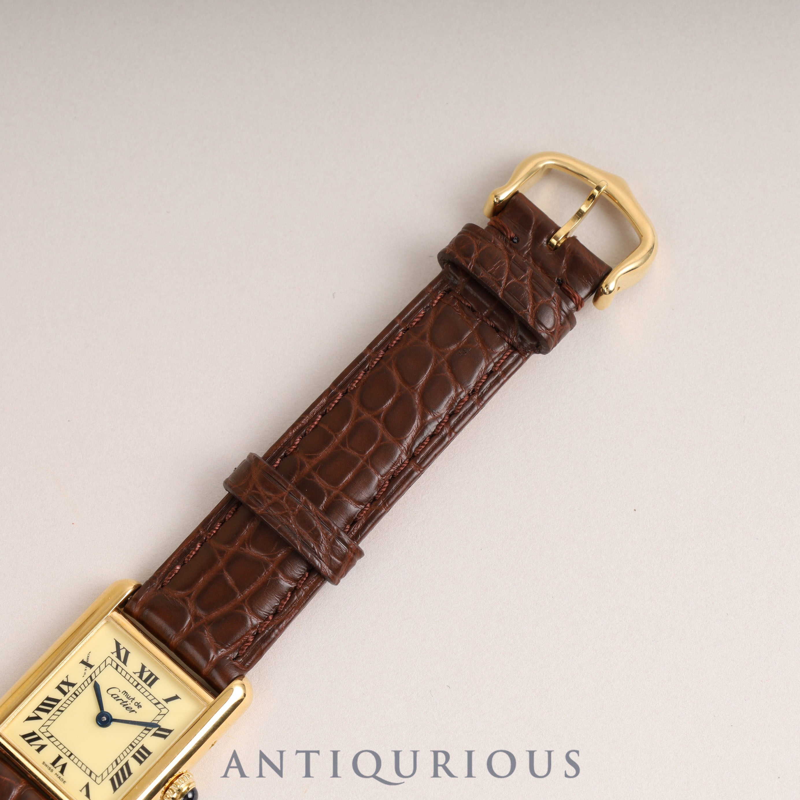 Cartier Must Tank SM QZ Ivory Roman Dial W1003153 (1613) New Finish Complete Service Completed
