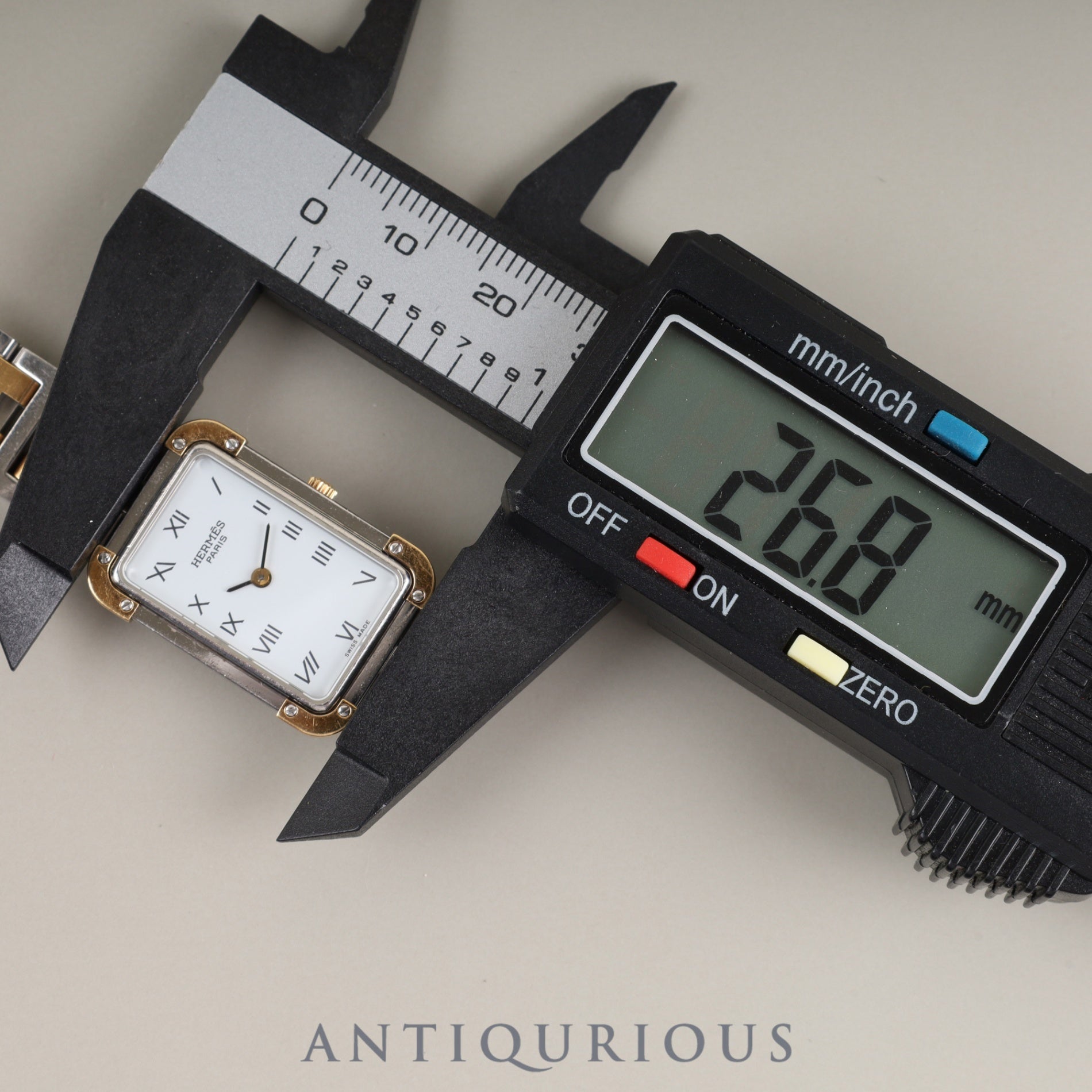 エルメス クロアジュール CR1.220 クォーツ Cal.976.001 SS/GP SS/GP ホワイト文字盤 箱 保証書(2000年) オーバーホール済み