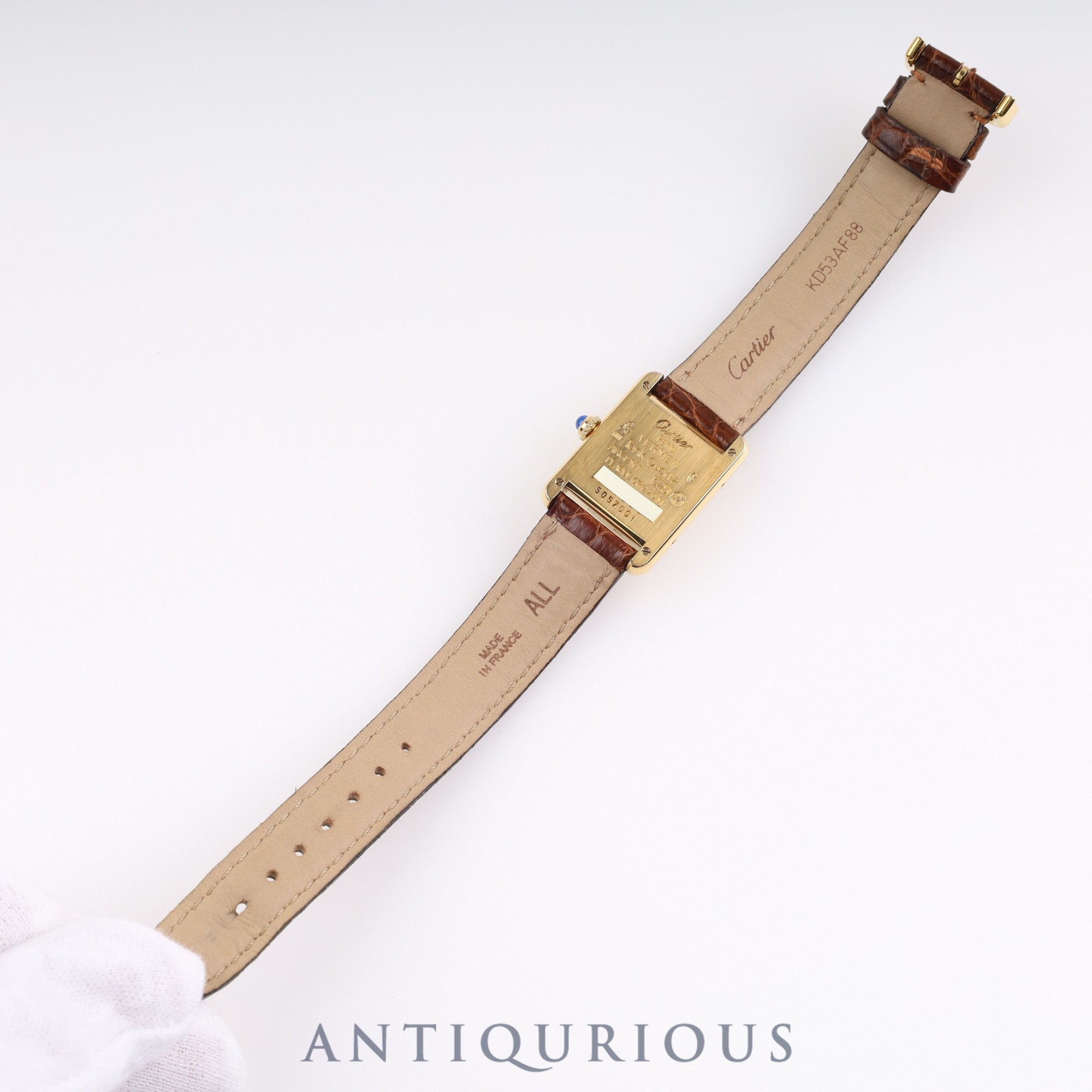 Cartier Must Tank SM QZ W1003053 / 5057001 Cal.57 SV925 Leather Genuine Buckle Straight Roman Dial Box