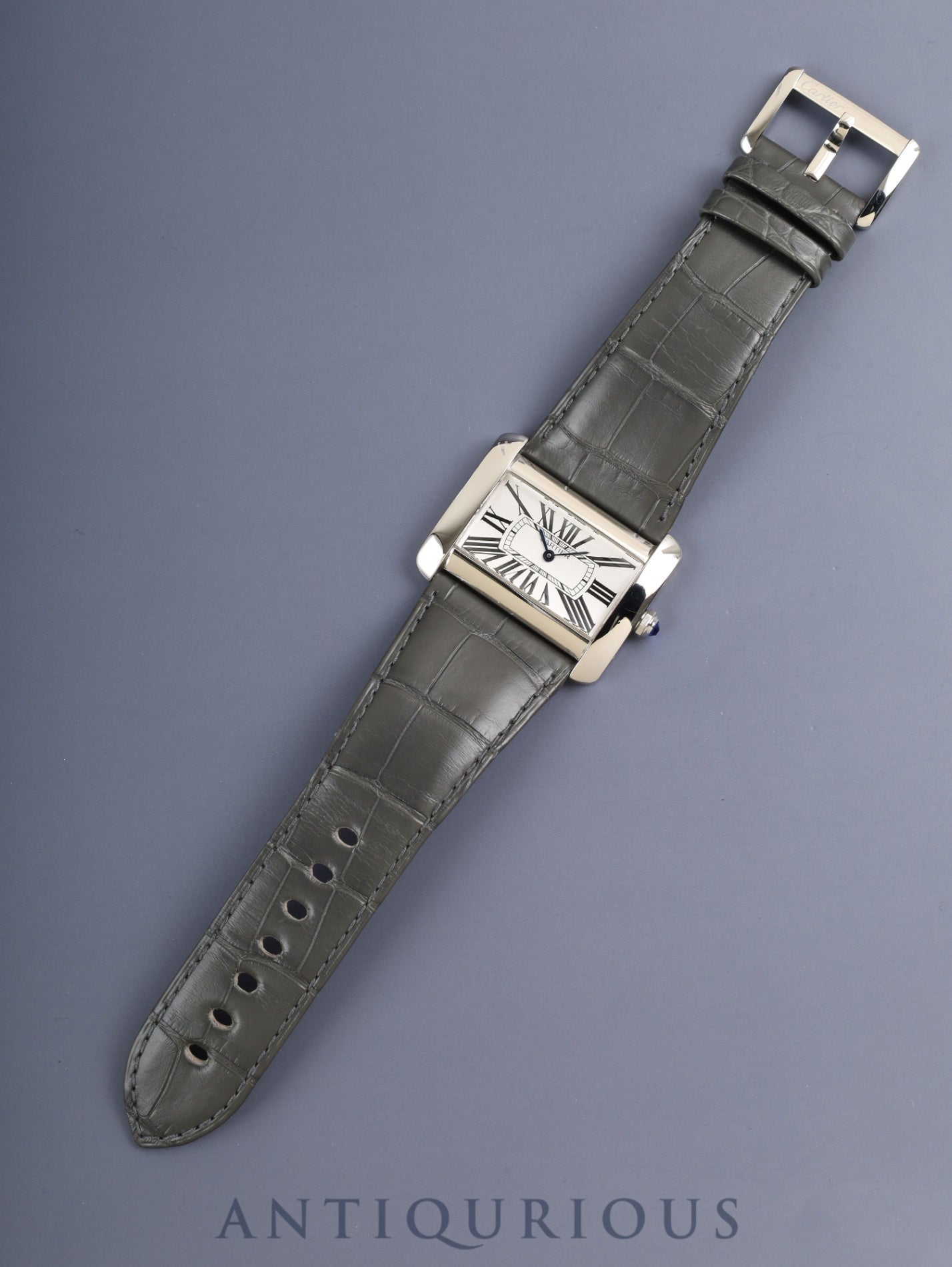 カルティエ タンク ディヴァン LM W6300655 / 2600 クォーツ Cal.690 SS 純正革ベルト 純正ピンバックル(SS) シルバーローマン文字盤 オーバーホール済み