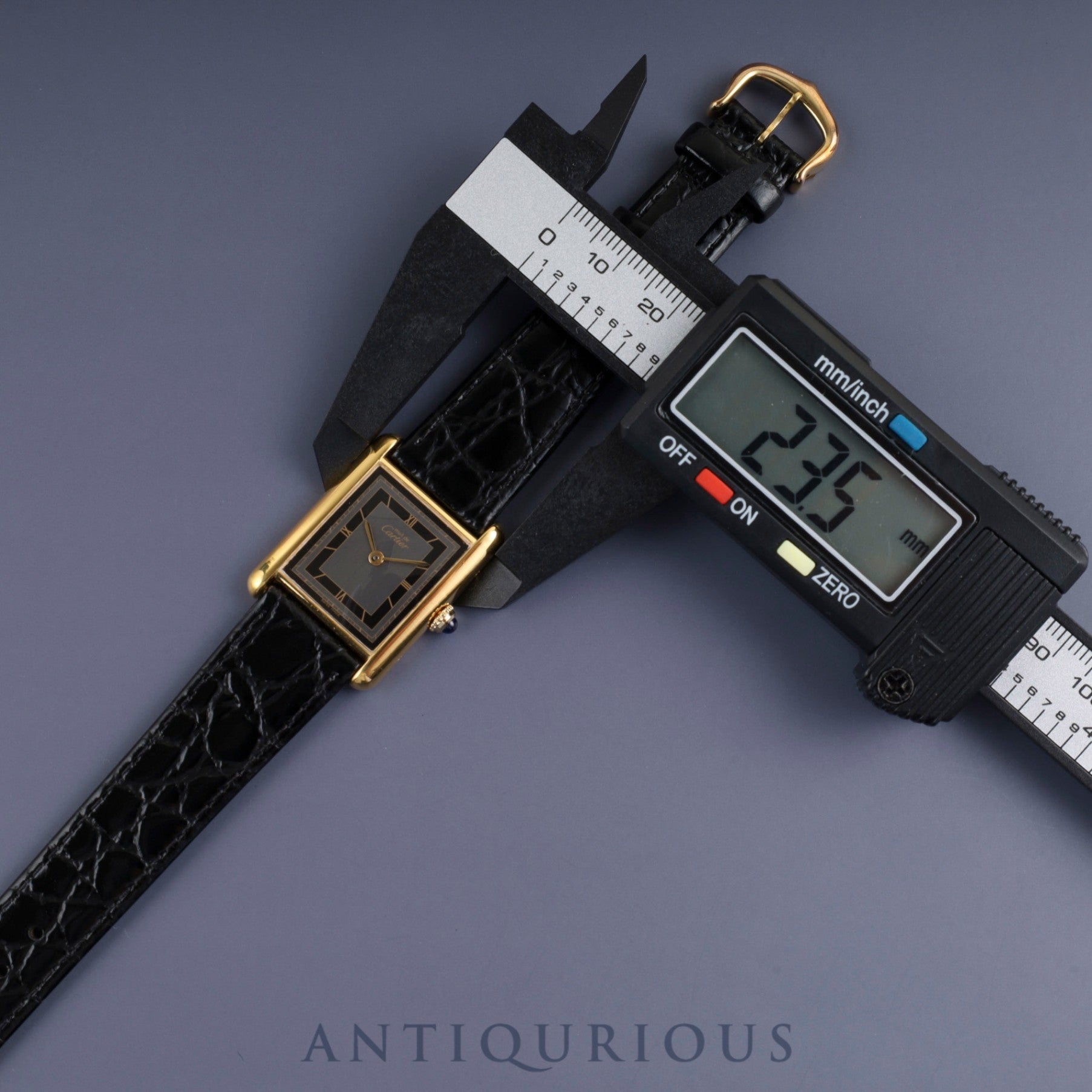 カルティエ マストタンク LM 6 81006 クォーツ Cal.- SV925 革 純正尾錠(GP) グレー飛びローマン文字盤 1982年頃~1995年頃 カルティエブティックにてコンプリートサービス(フルメンテナンス)済み 新品仕上げ済み