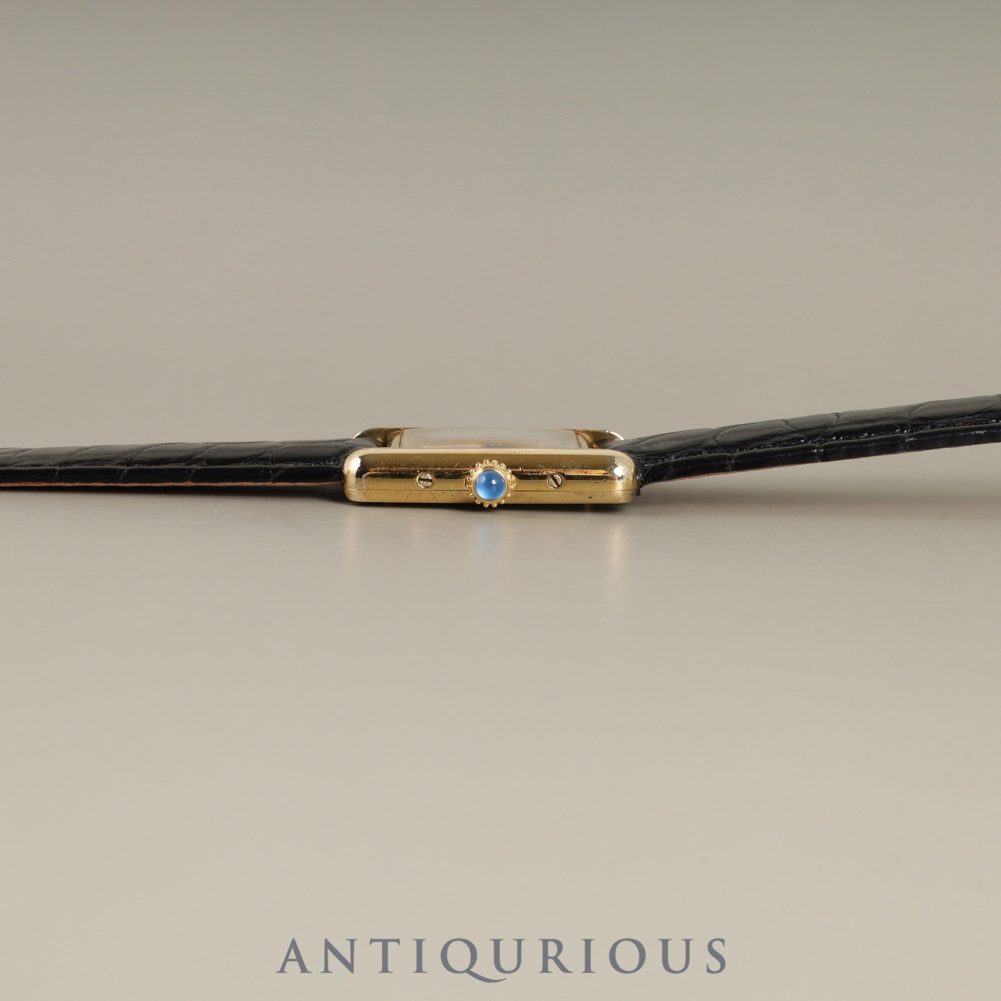 カルティエ マストタンク SM 5057001 クォーツ Cal.057 SV925 革 純正Dバックル(GP) アラビア文字盤 1982年頃~1995年頃 箱 保証書 オーバーホール済み