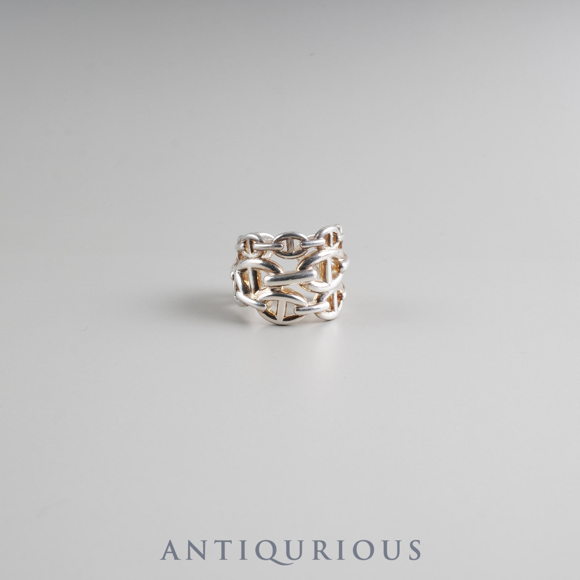 Hermes Chaine d'Ancre Enchaine GM Ring, Sterling Silver #55, Box, 22nd Anniversary