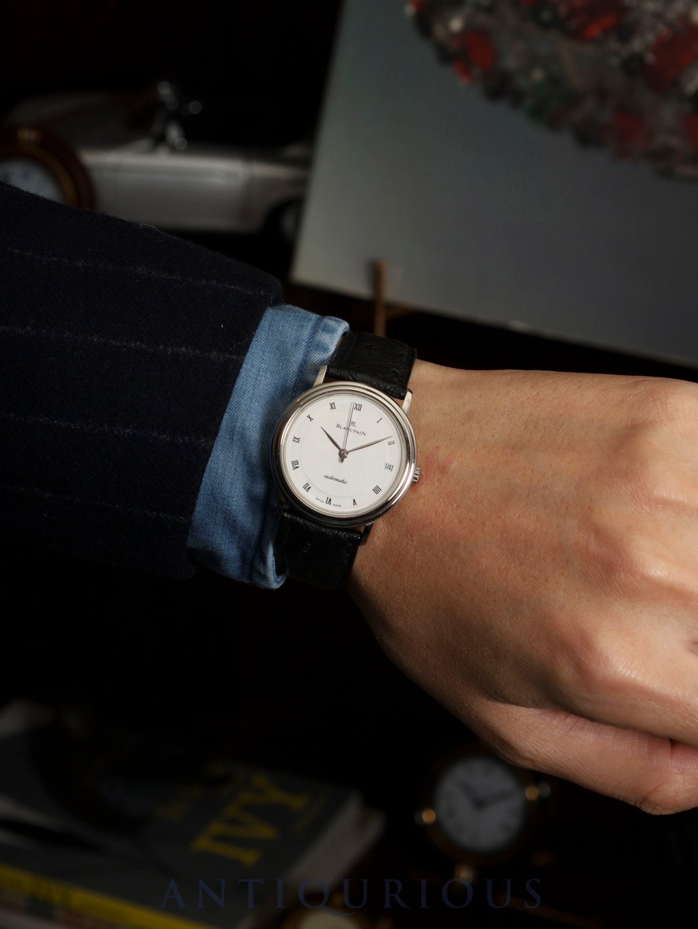 ブランパン ヴィルレ ウルトラスリム 自動巻き Cal.1195 SS 純正革ベルト 純正ピンバックル(SS)ホワイトローマン文字盤 オーバーホール済み
