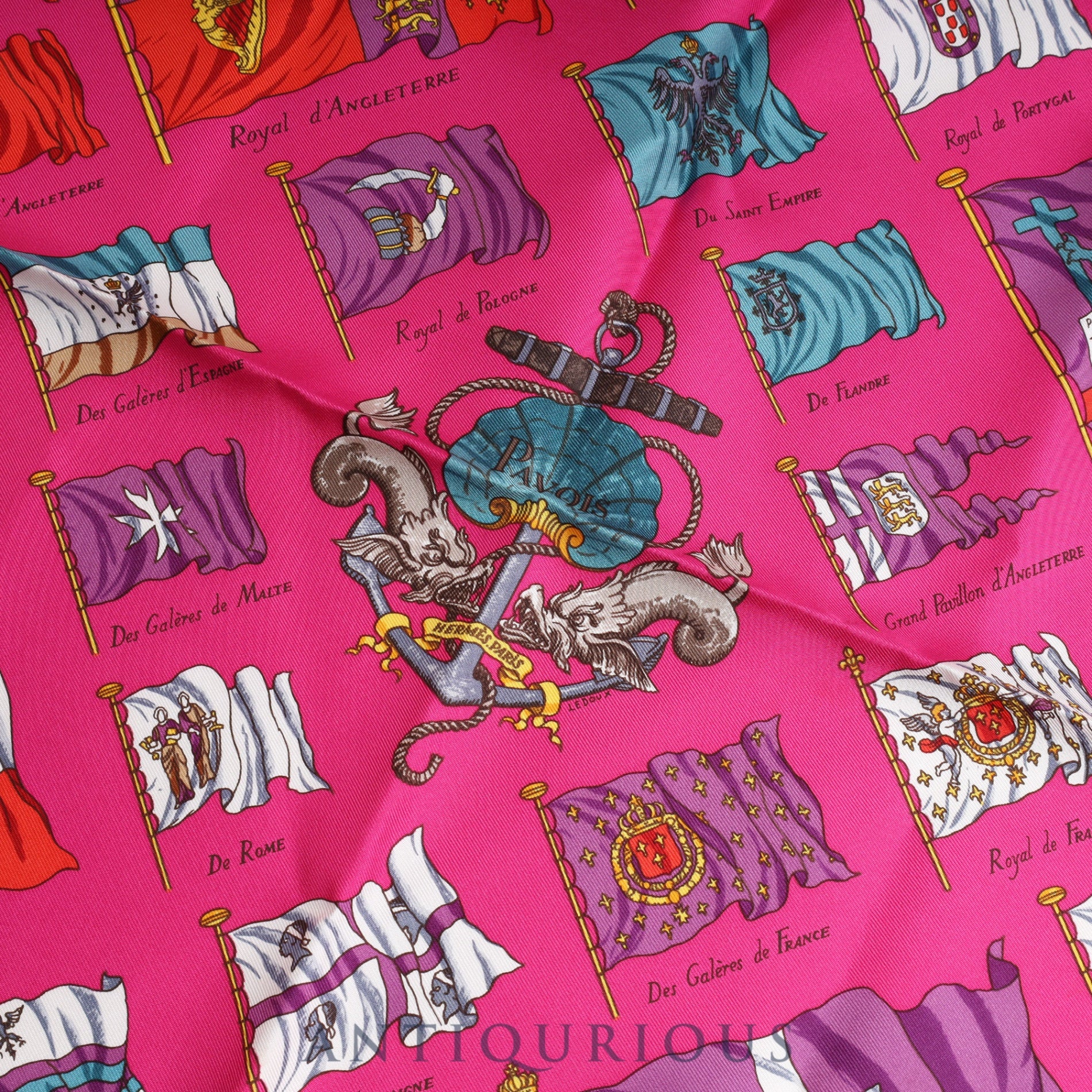 Hermes scarf Carre 45 PAVOIS ship flag
