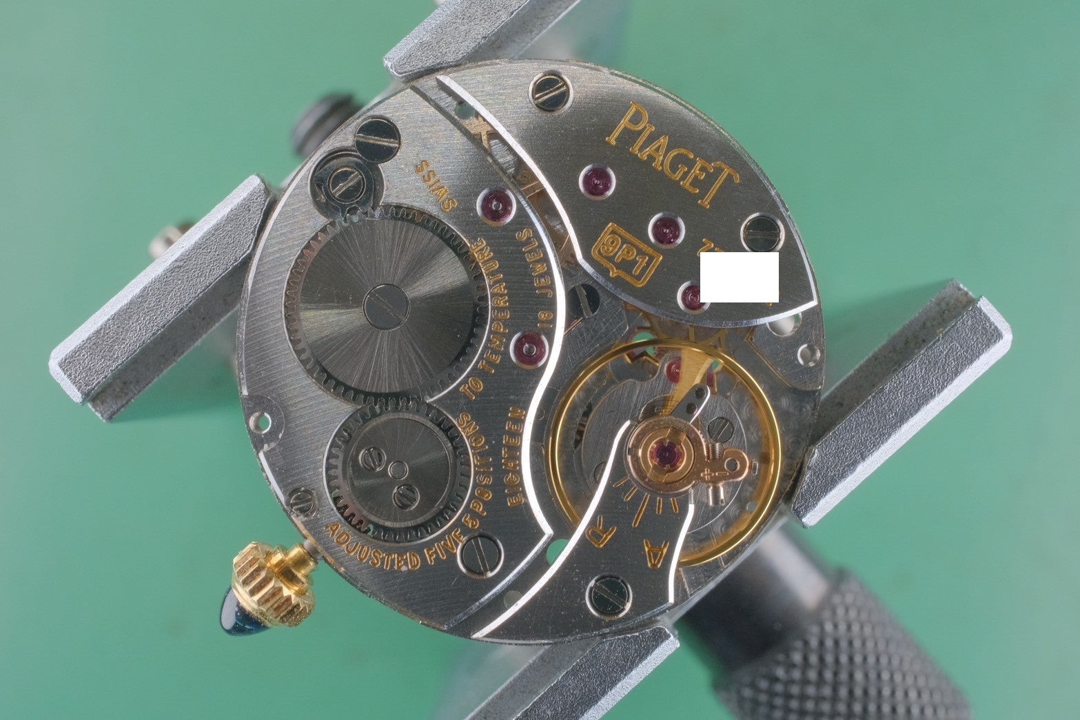 ピアジェ レクタンギュラー 9297 手巻き Cal.9P1 750 革 純正尾錠(750)ゴールドローマン文字盤 23×28mm 保存袋 オーバーホール済み