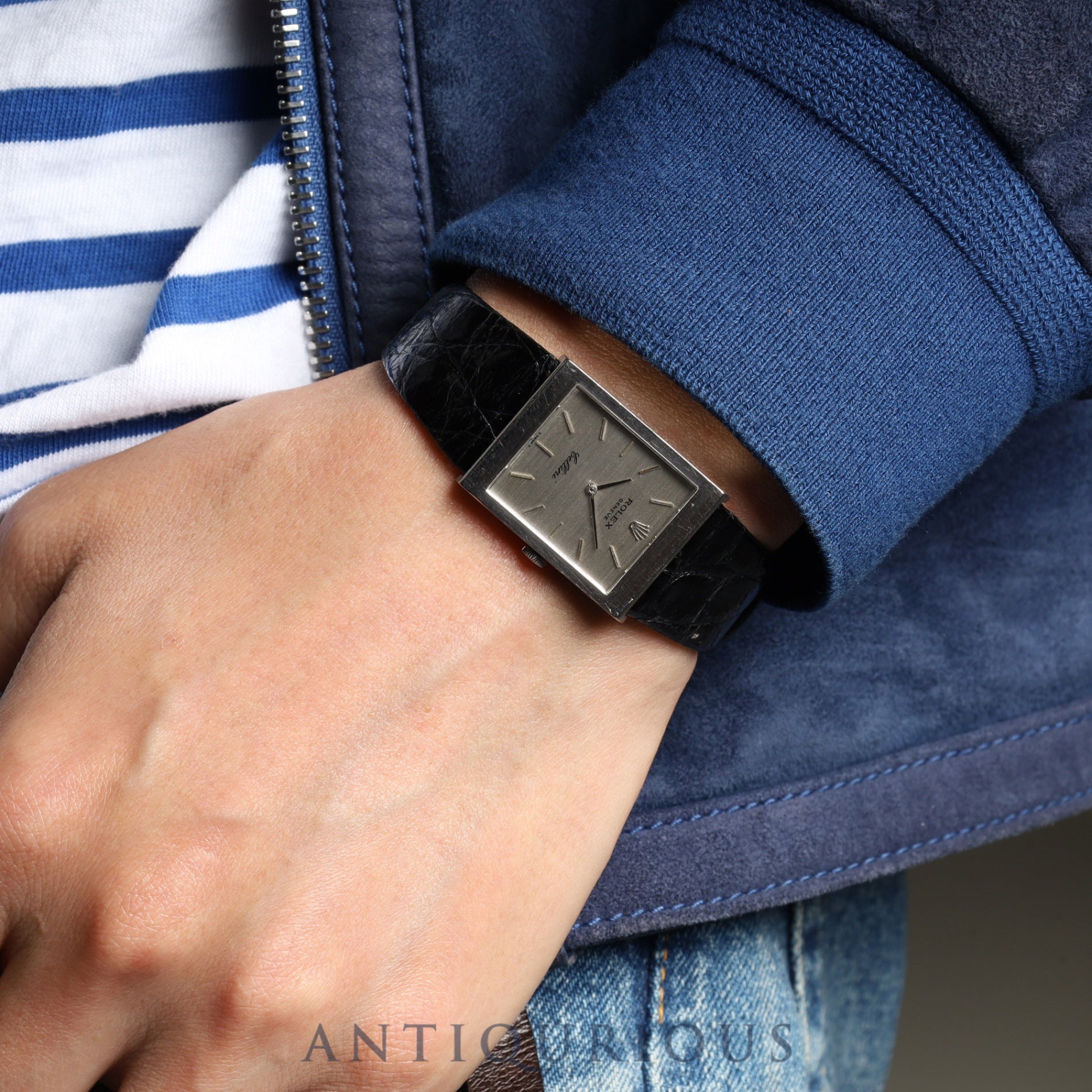 Rolex Cellini 4014 Manual winding Cal.1600 750 Leather Genuine buckle (GP) Silver dial No. 39 (1973) Overhauled