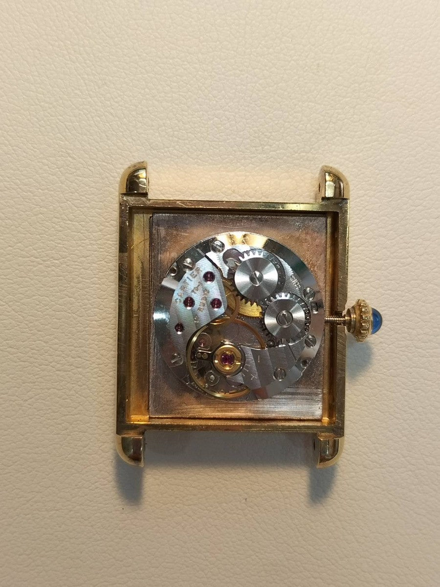 カルティエ マストタンク LM 手巻き Cal.78-1 SV925 革 純正尾錠(GP) ガーネットダイアル ボルドー文字盤オーバーホール済み