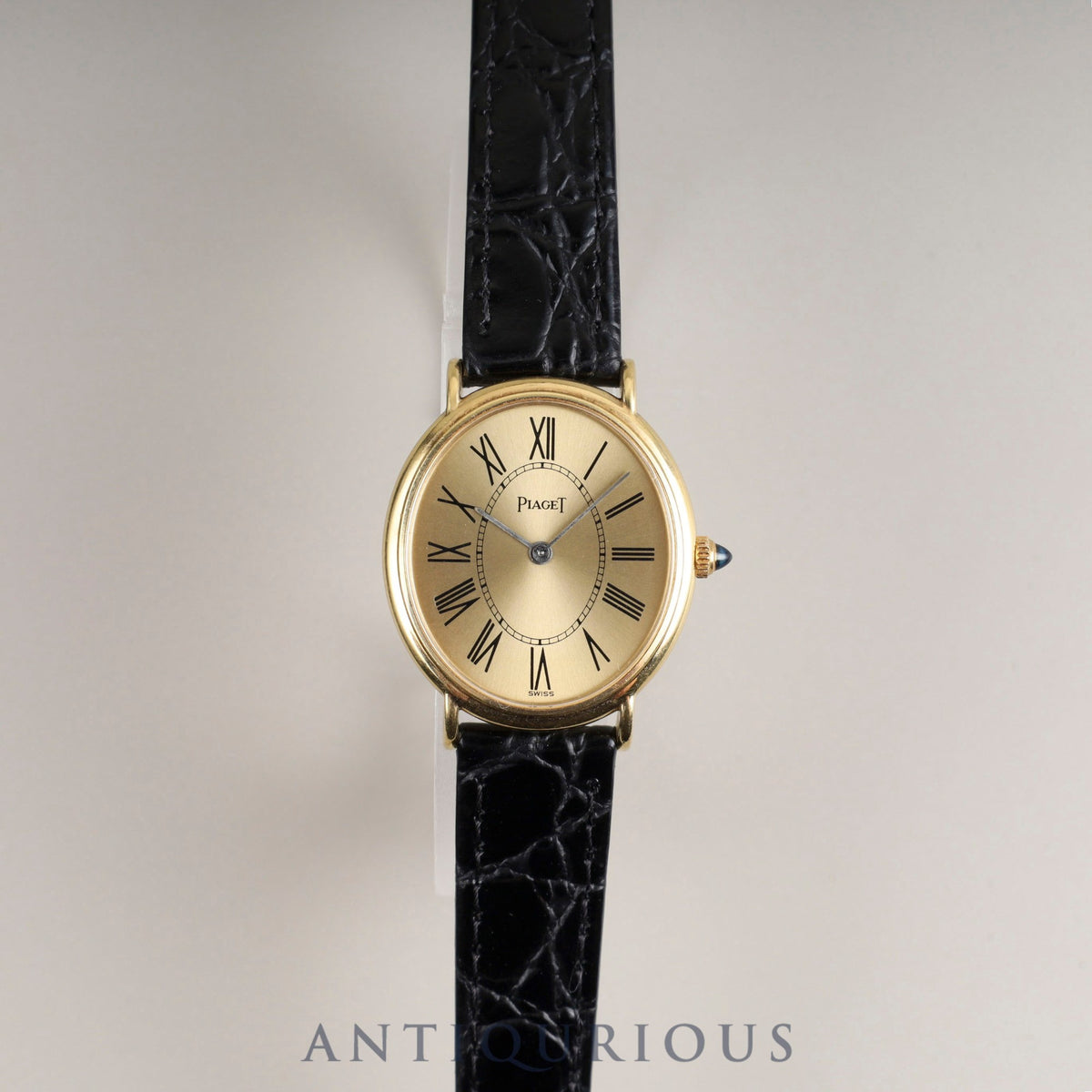 Piaget Oval 9822 Manual winding Cal.9P2 750 Leather Genuine buckle (750) Gold Roman dial Overhauled
