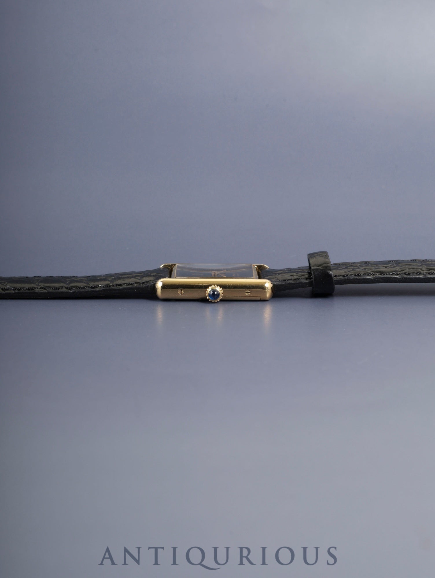 カルティエ マストタンク LM 6 手巻き Cal.78-1 SV925 革 純正ピンバックル(GP)オニキス文字盤(SWISS 表記) 保証書(1982年) オーバーホール済み