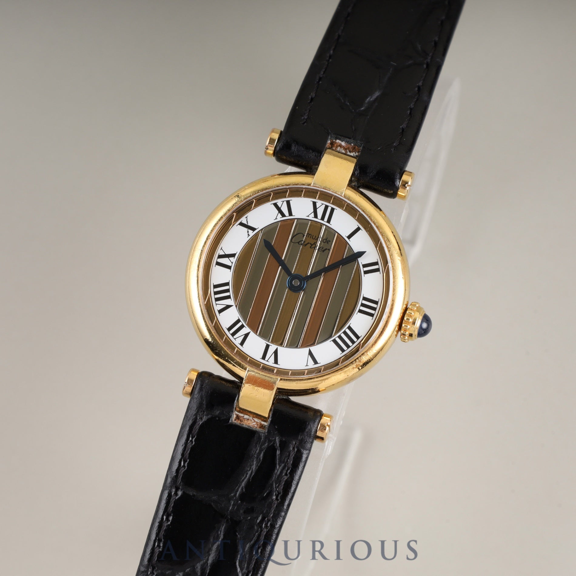 Cartier Must Vendôme VLC SM 590004 Quartz SV925 Genuine buckle (GP) Front Trinity dial Box, booklet, warranty card (1989) Complete service completed at a Cartier boutique