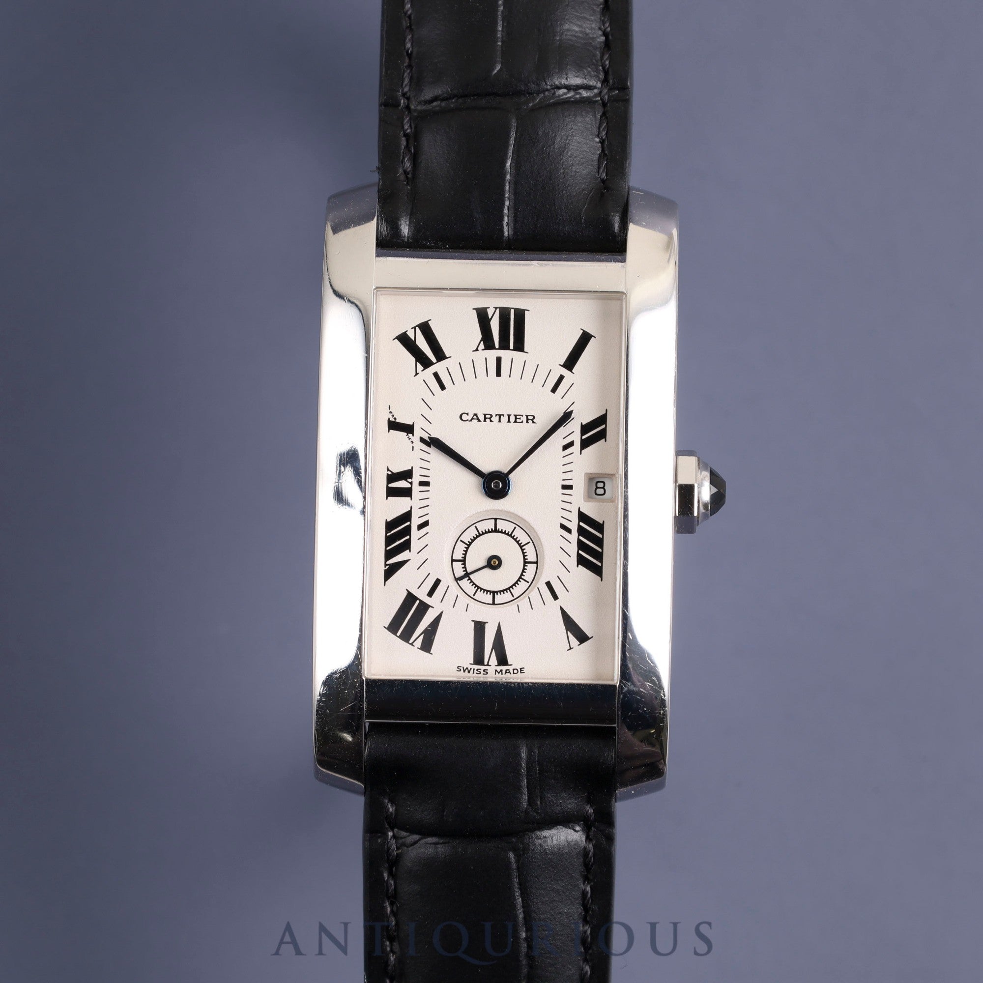 カルティエ タンクアメリカン MM W2600751 / 3012905 クォーツ Cal.012 750 革 純正Dバックル(750)ホワイトローマン文字盤 オーバーホール済み