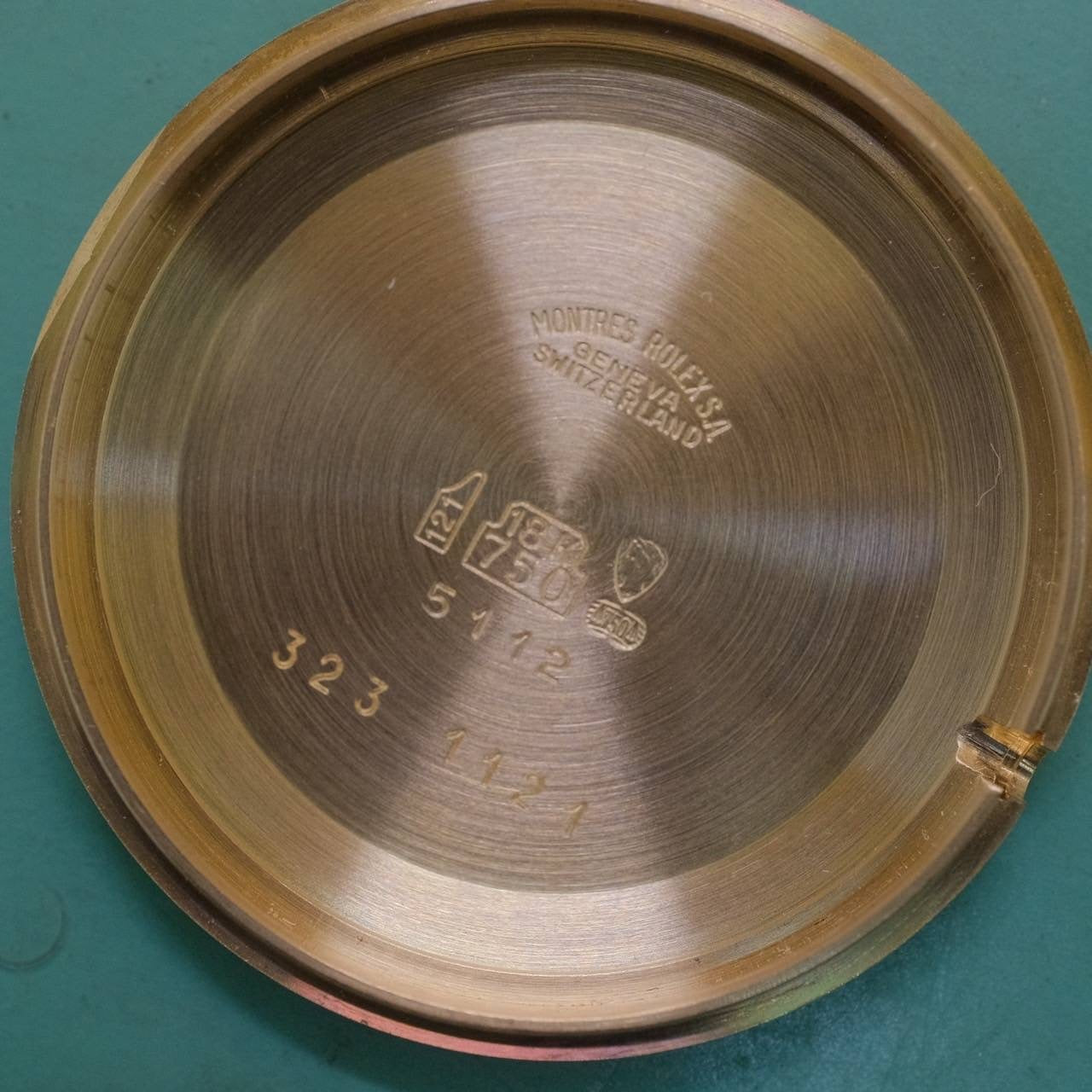 ロレックス チェリーニ 5112/8 手巻き Cal.1601 18KYG 革 純正尾錠(750)グレー文字盤 N番 1991年 保証書(1993年)