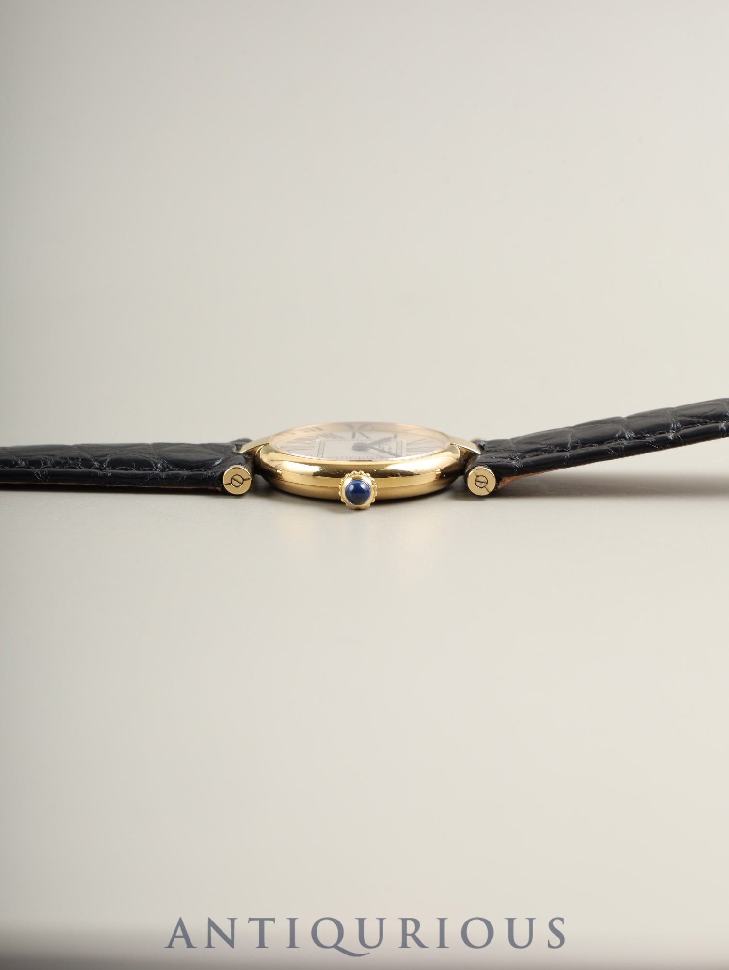 Cartier Must Vendôme VLC SM 1851 Quartz Caliber 90 SV925 Leather Watch with Genuine D-buckle and Opalescent Dial, Overhauled