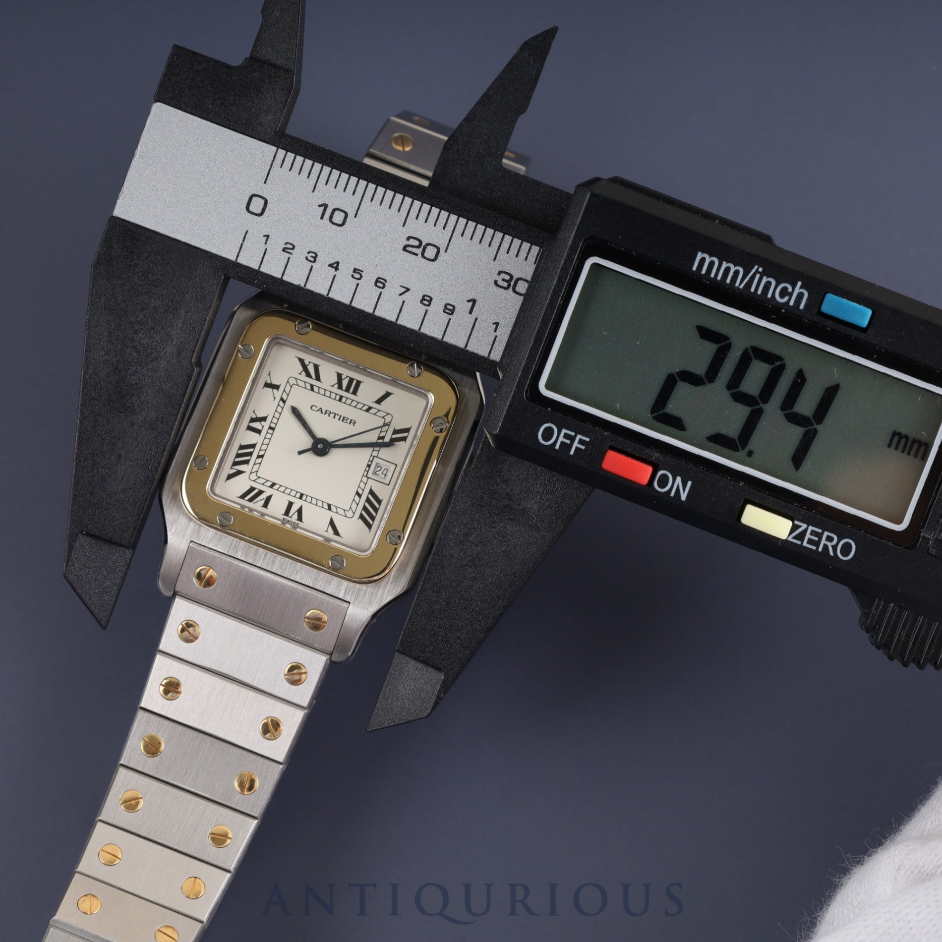 カルティエ サントス ガルベ LM 1172961 自動巻き SS/YG SS/YG ホワイトローマン文字盤 オーバーホール済み