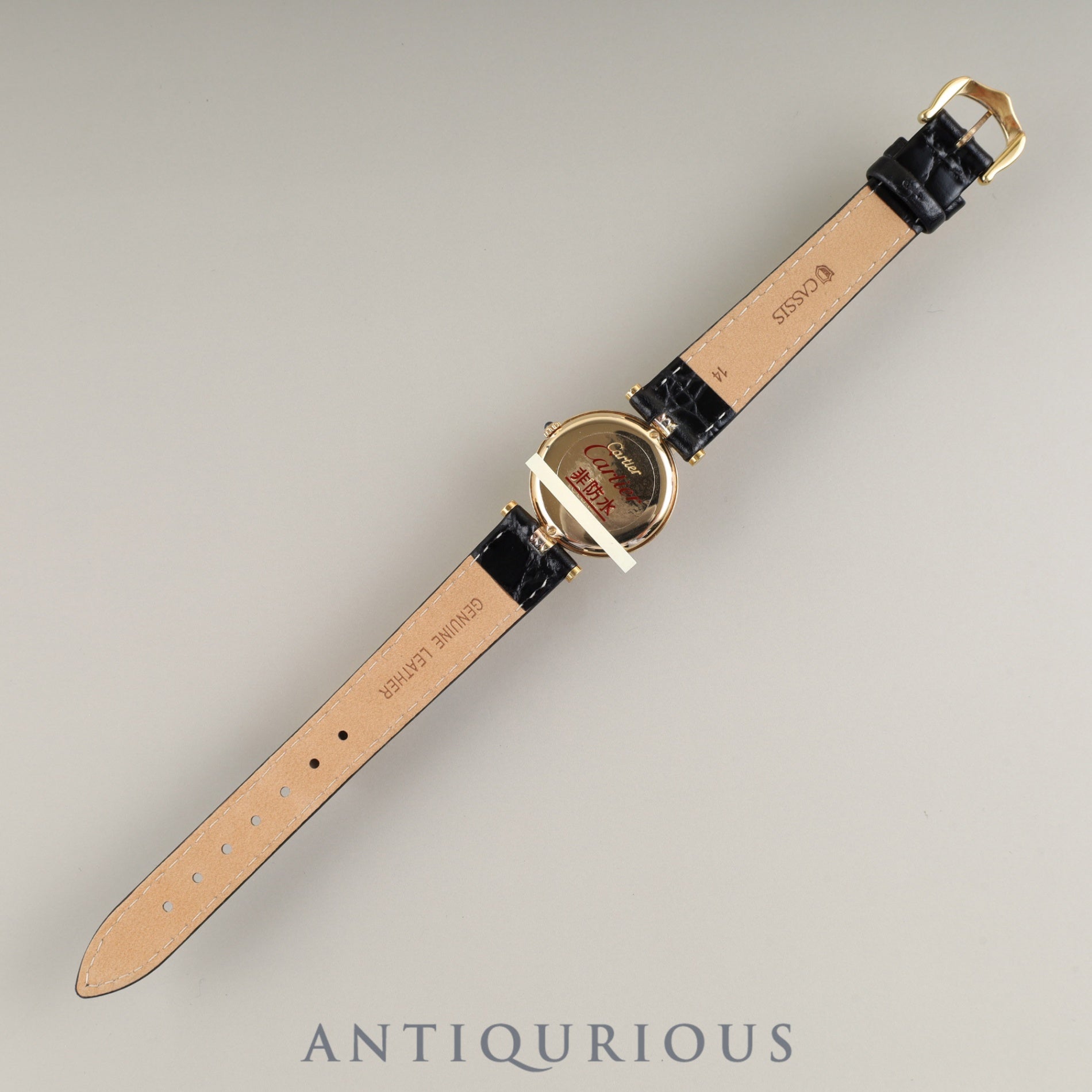 カルティエ ヴァンドーム VLC SM トリニティ 8100 クォーツ 750 革 純正尾錠(GP) ホワイトローマン文字盤 箱 カルティエブティックにてコンプリートサービス(フルメンテナンス)済み