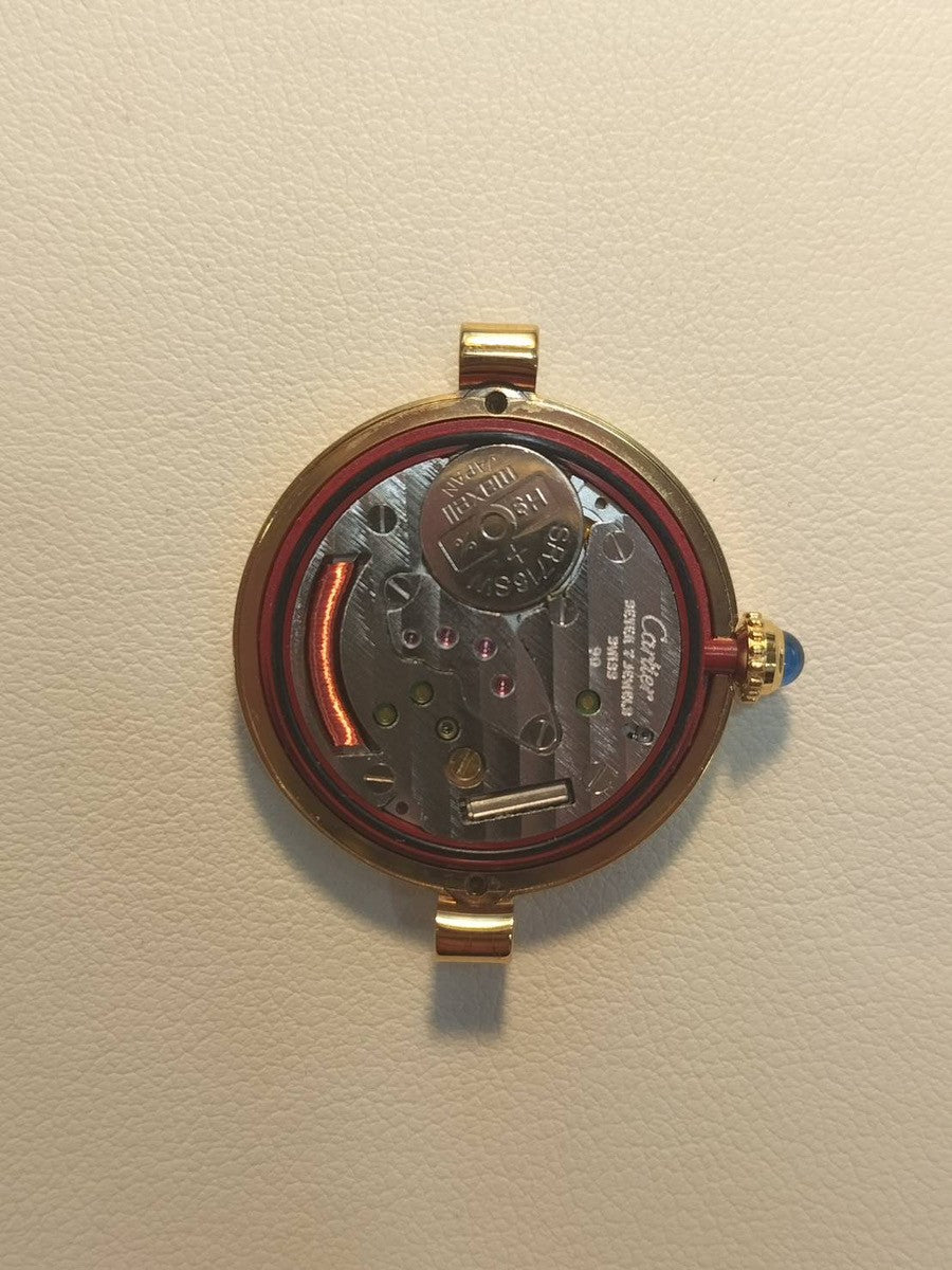 カルティエ マスト ヴァンドーム VLC SM 590004 クォーツ Cal.90 SV925 純正革ベルト 純正尾錠(GP)アイボリーローマン文字盤 箱 冊子 保証書(1994年)オーバーホール済み