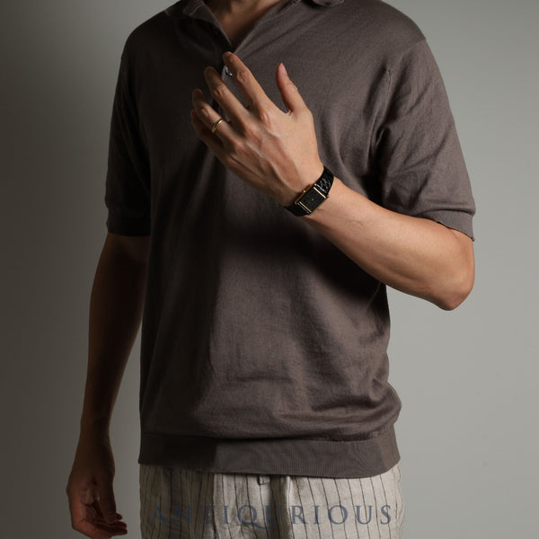 カルティエ マストタンク LM QZ 6 81006 Cal.81 SV925 革 純正尾錠(GP)グレー飛びローマン文字盤