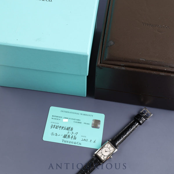ティファニー ギャラリー Z3000.10.10A21A68A クォーツ Cal.976.001 SS 革 純正バックル(SS)シルバー文字盤 箱 保証書(2013年)オーバーホール済み